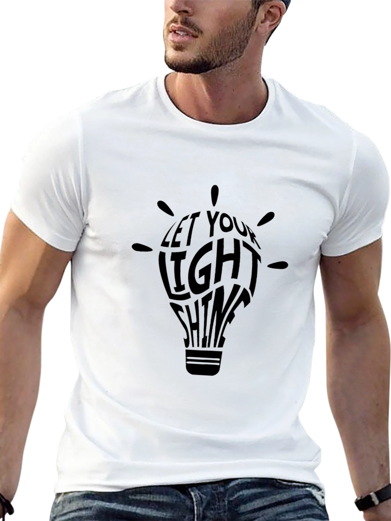 Let Your Light Shine Black Graphic T-Shirt