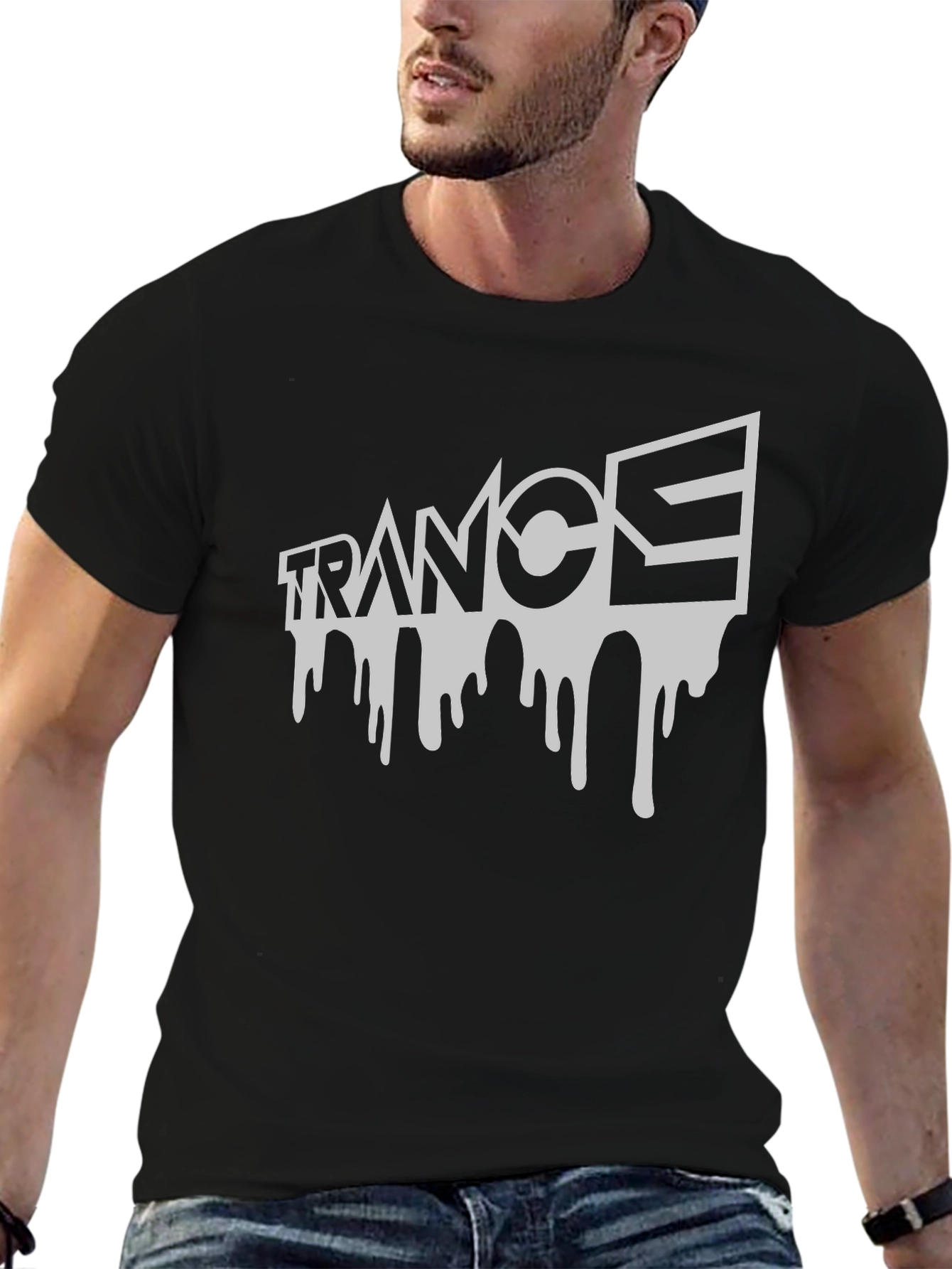 Trance Drip Tee - Black Graphic T-Shirt