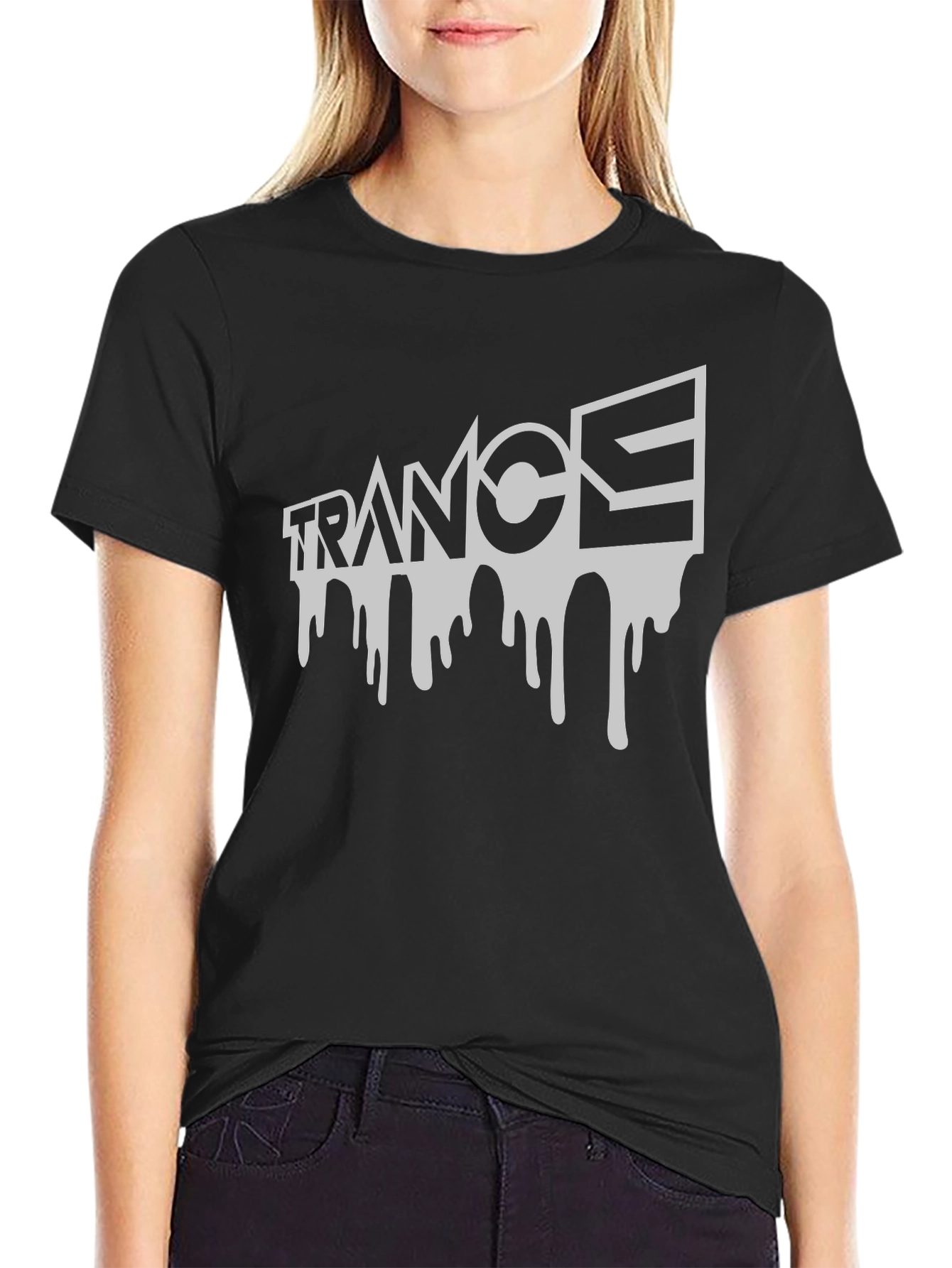 Trance Drip Tee - Black Graphic T-Shirt
