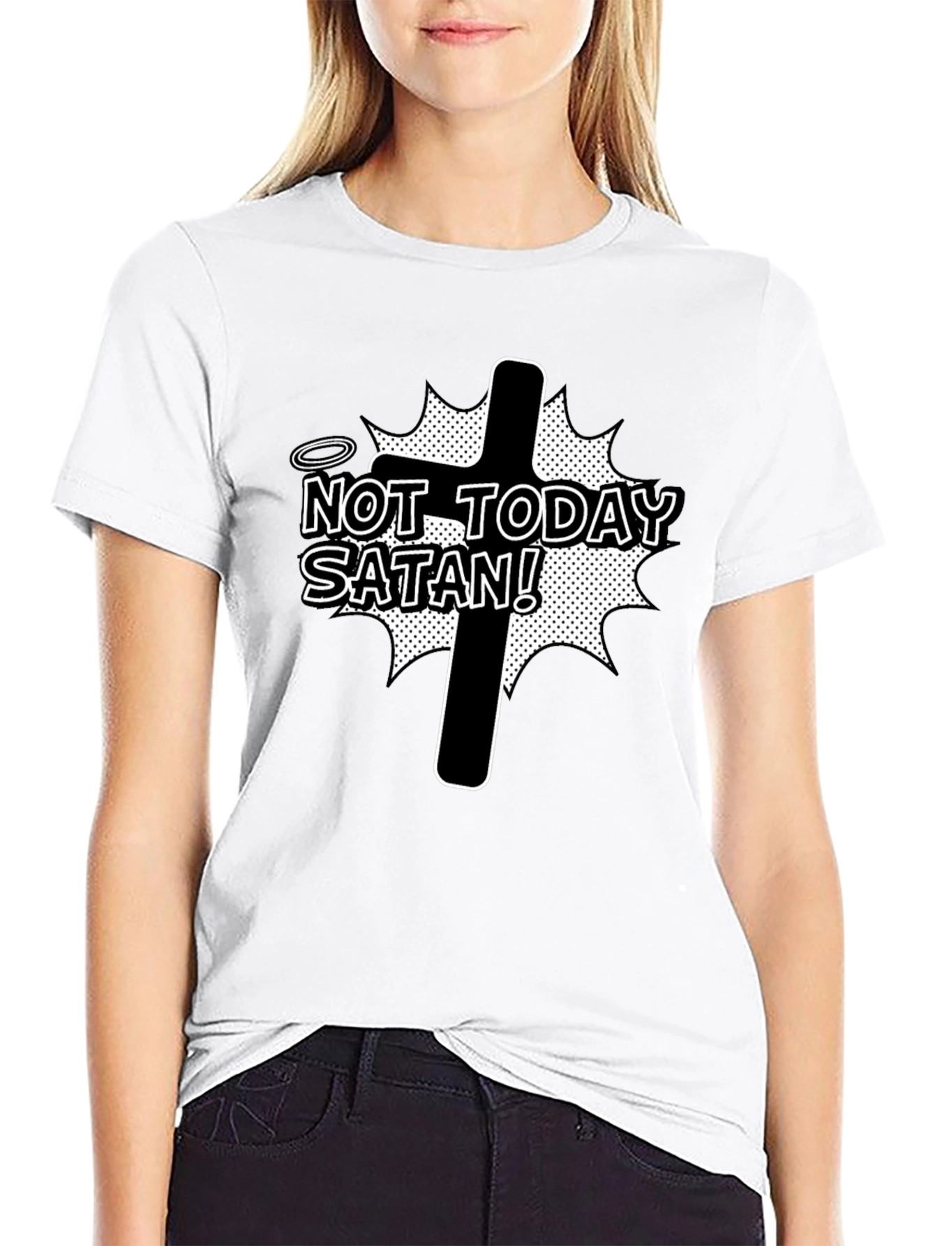 Not Today Satan Graphic Tee - Black T-Shirt