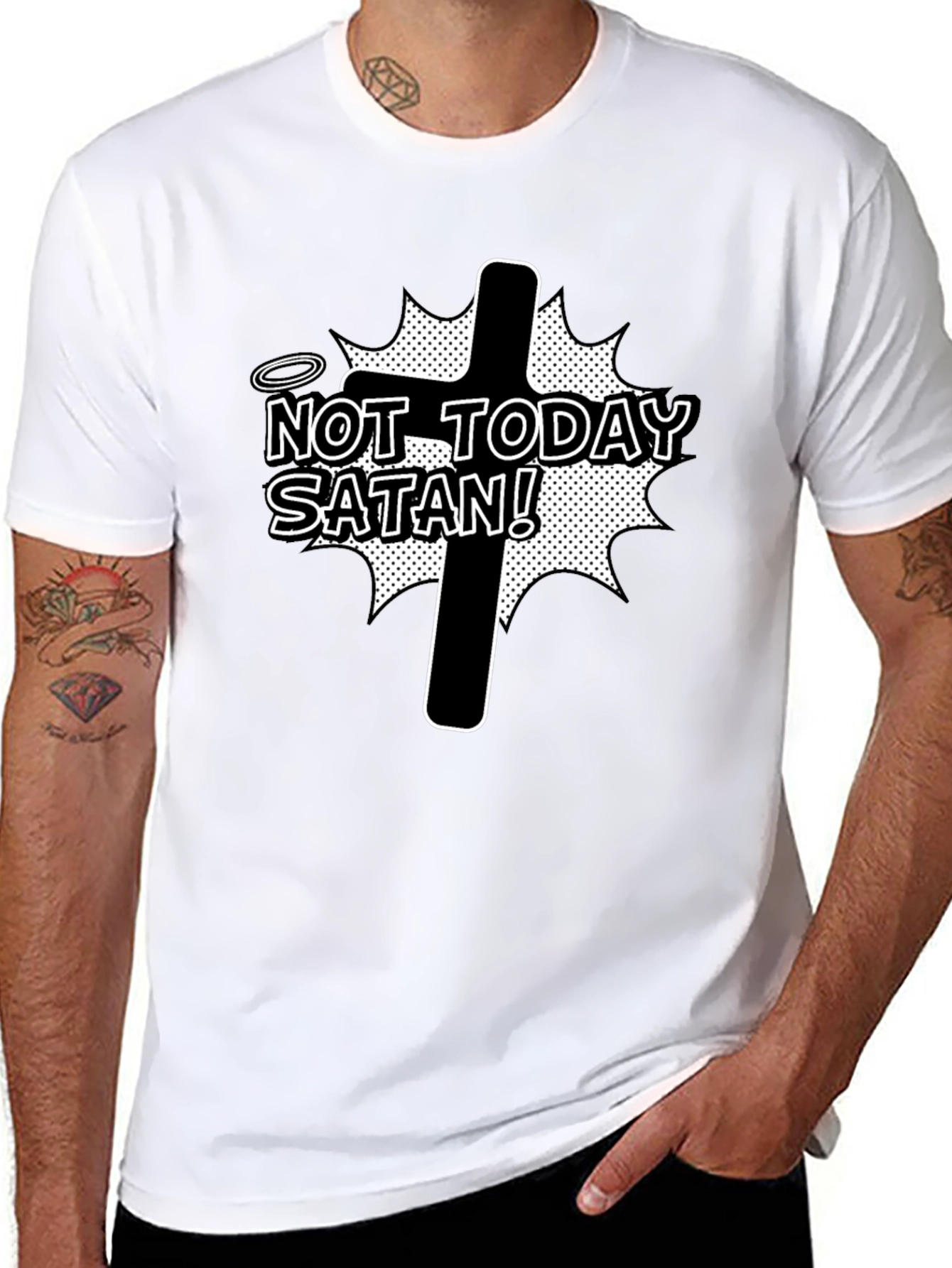 Not Today Satan Graphic Tee - Black T-Shirt