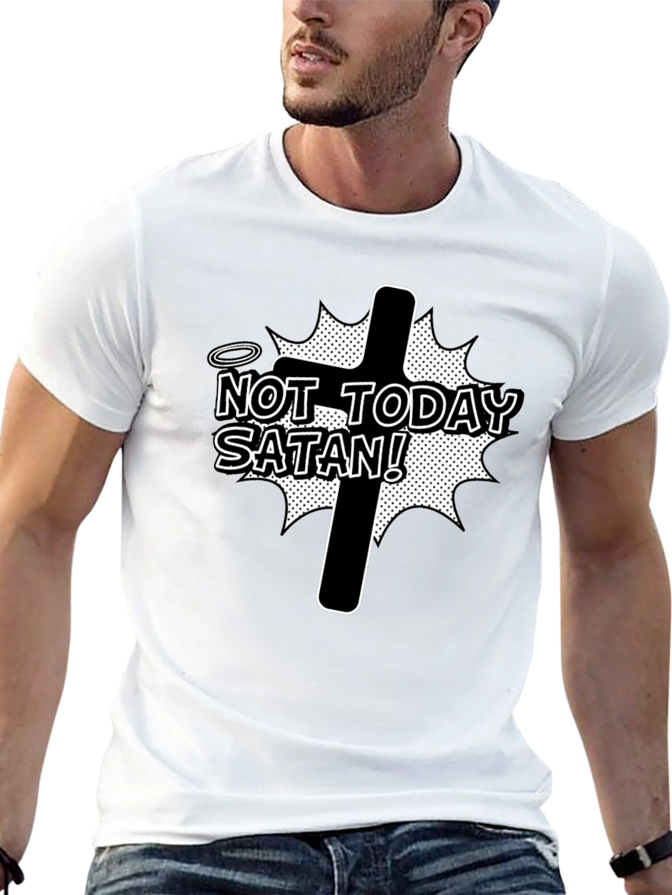 Not Today Satan Graphic Tee - Black T-Shirt