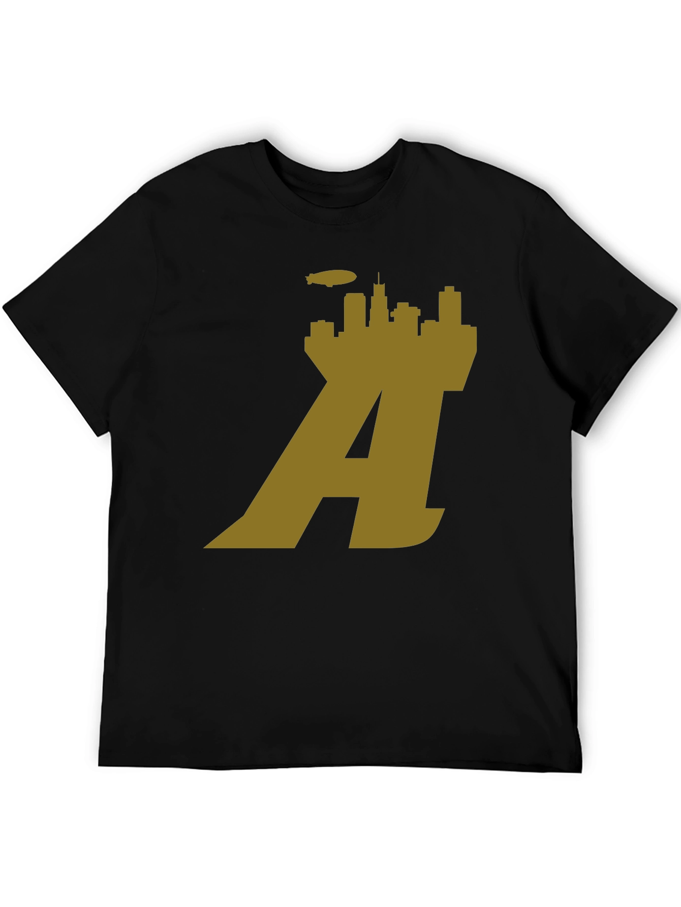 Chicago Skyline A Logo Black T-Shirt
