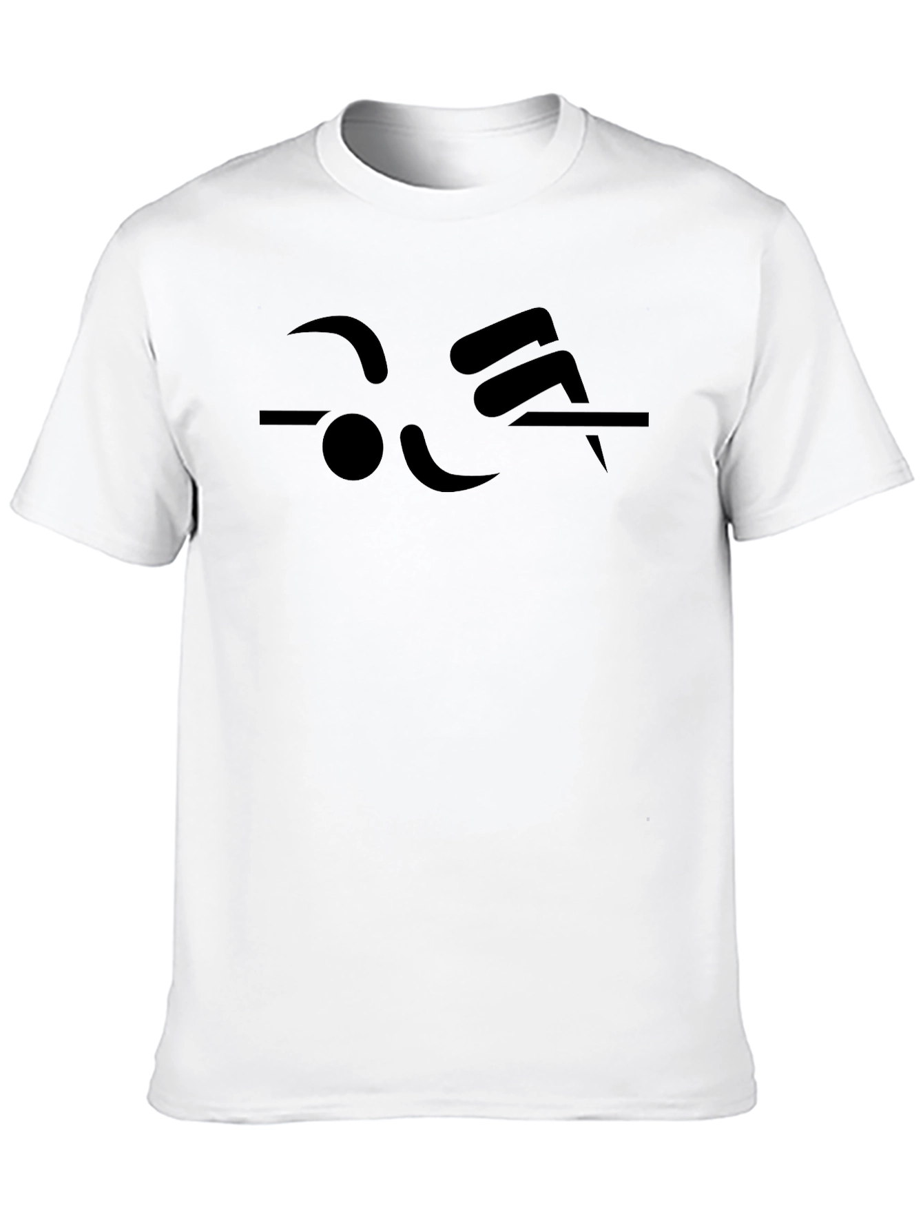 Minimalist Black T-Shirt with Abstract Graphic Print