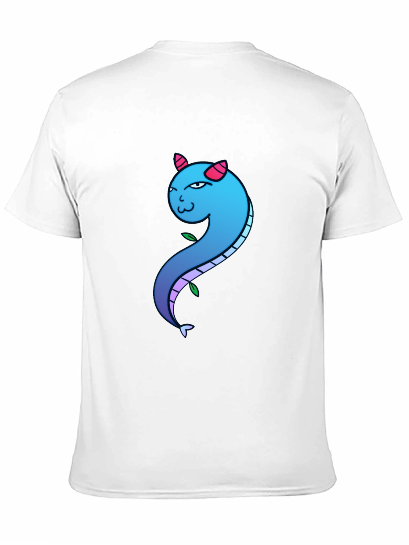 Blue Gradient Dragon Graphic Tee - Mens Black T-Shirt