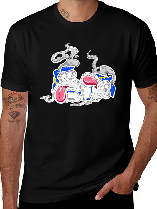 Cartoon Character Graphic Black Tee