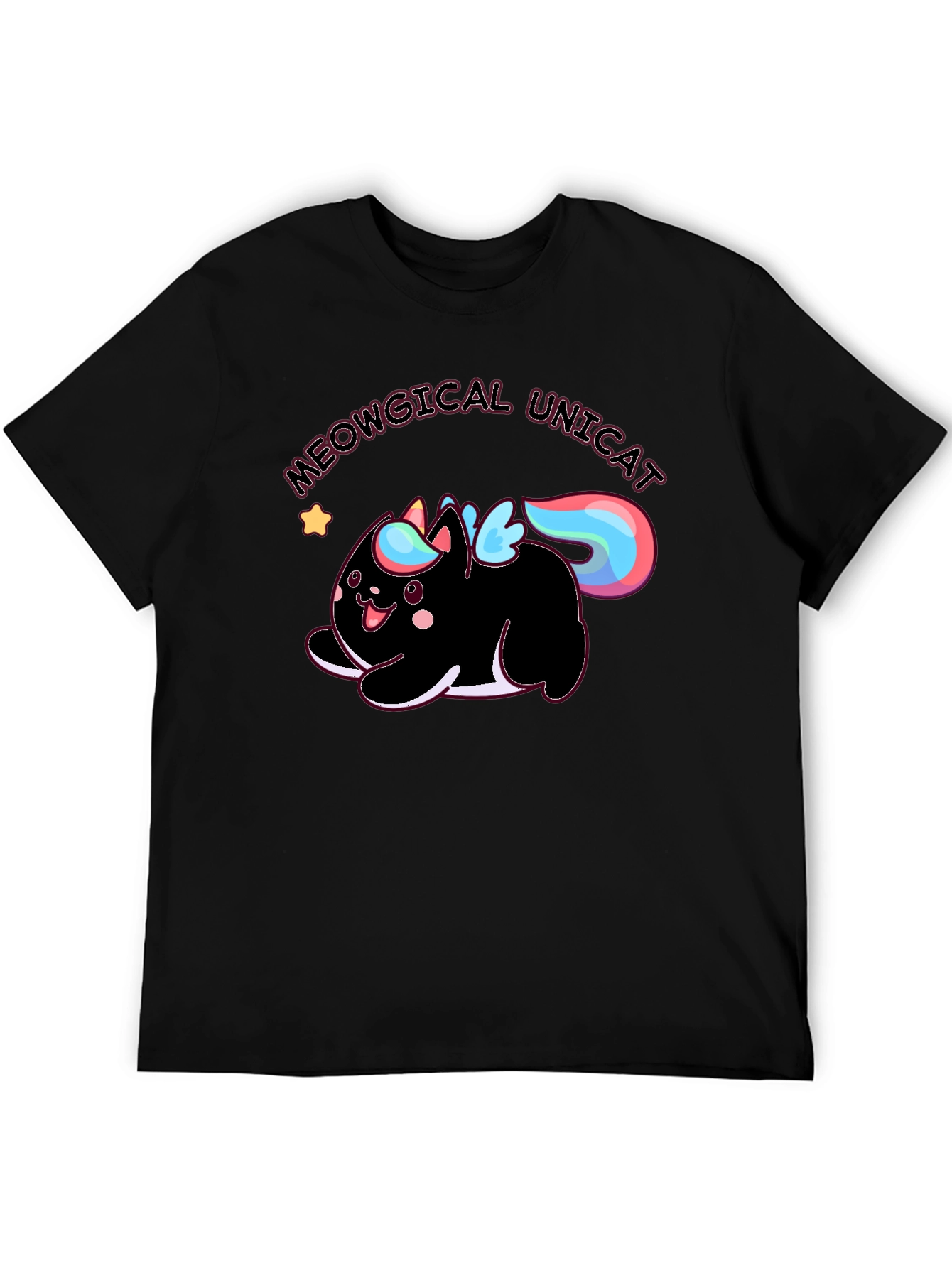 Meowgical Unicat Black Graphic Tee