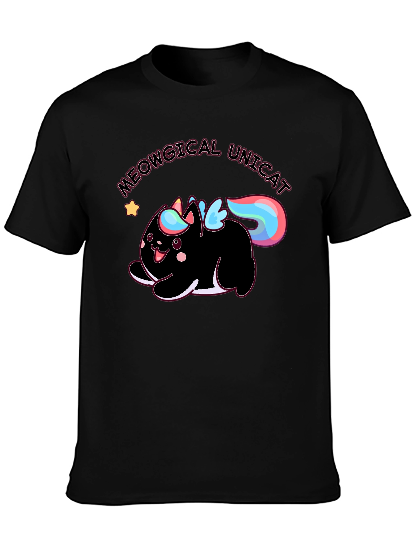 Meowgical Unicat Black Graphic Tee