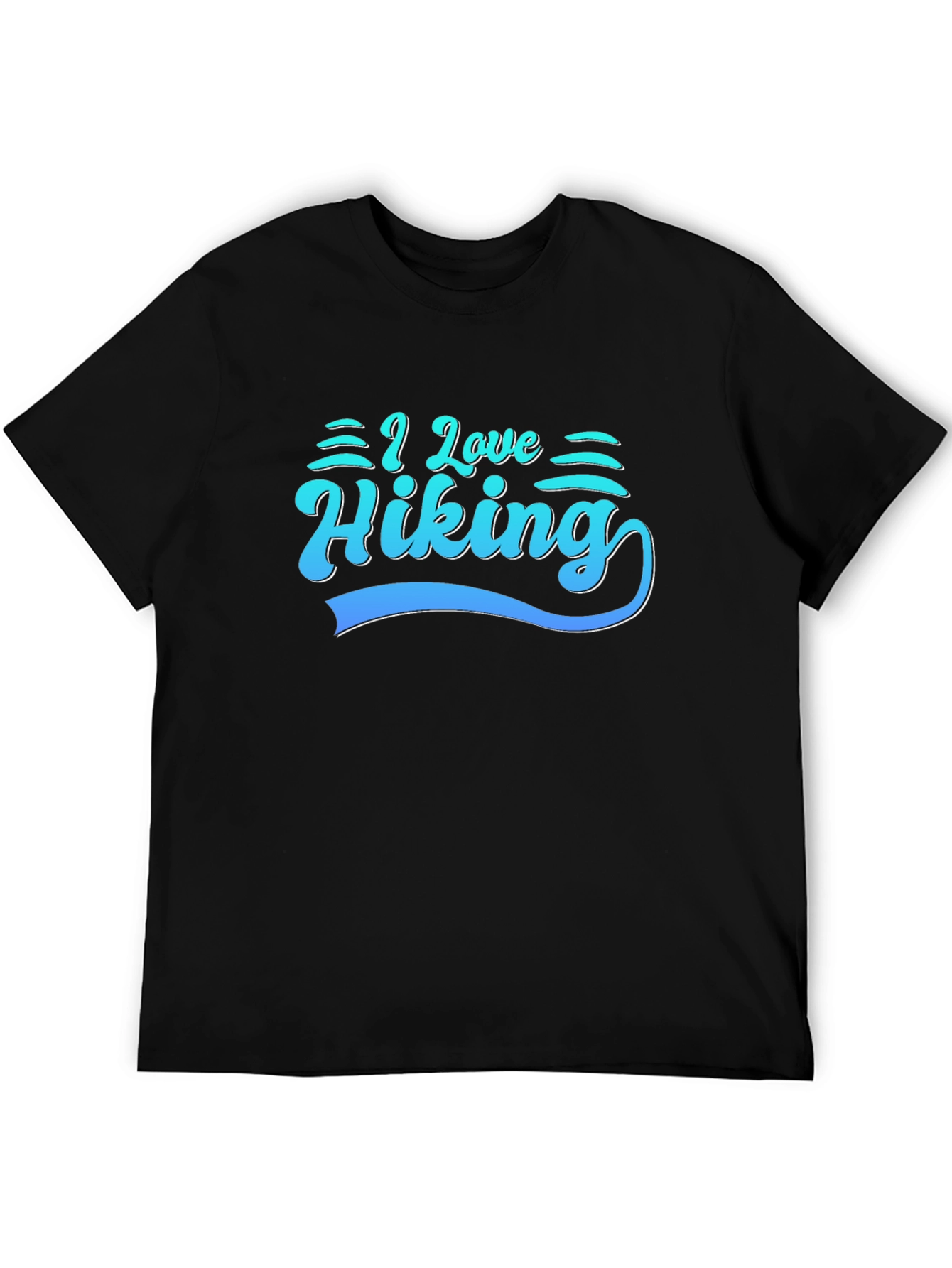 I Love Hiking Tee - Black Cotton Graphic T-Shirt
