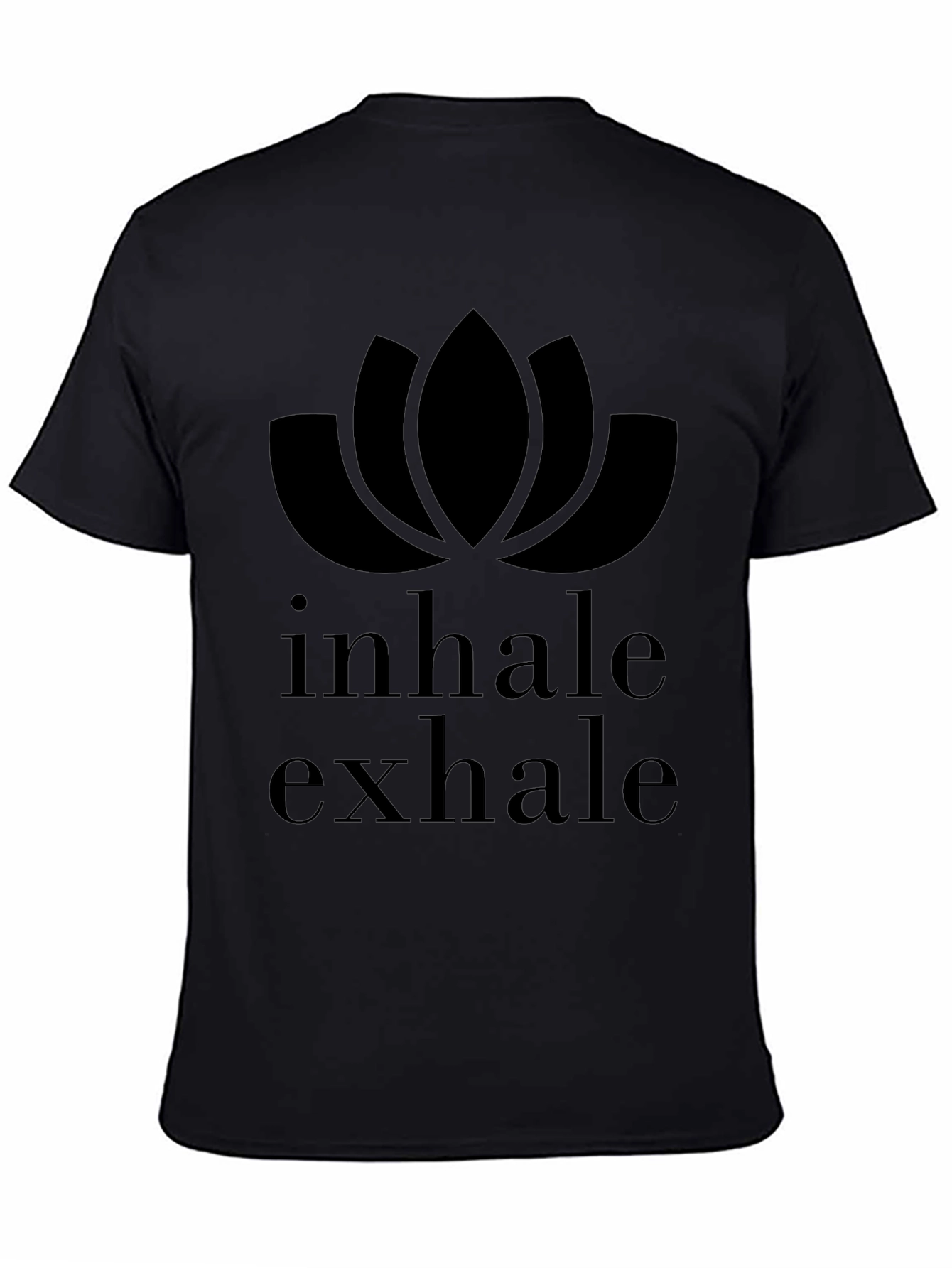 Inhale Exhale Lotus Flower T-Shirt - Black