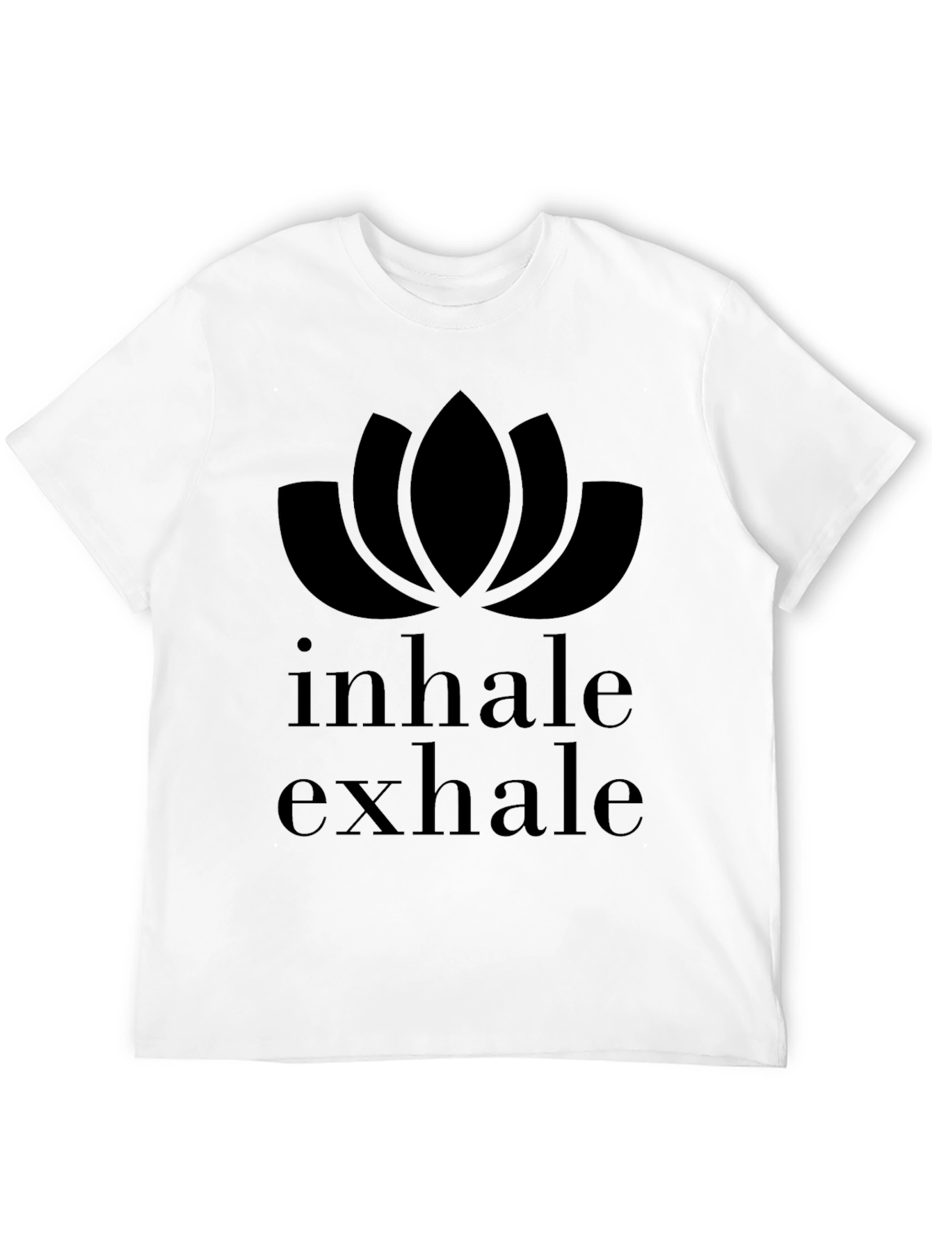 Inhale Exhale Lotus Flower T-Shirt - Black