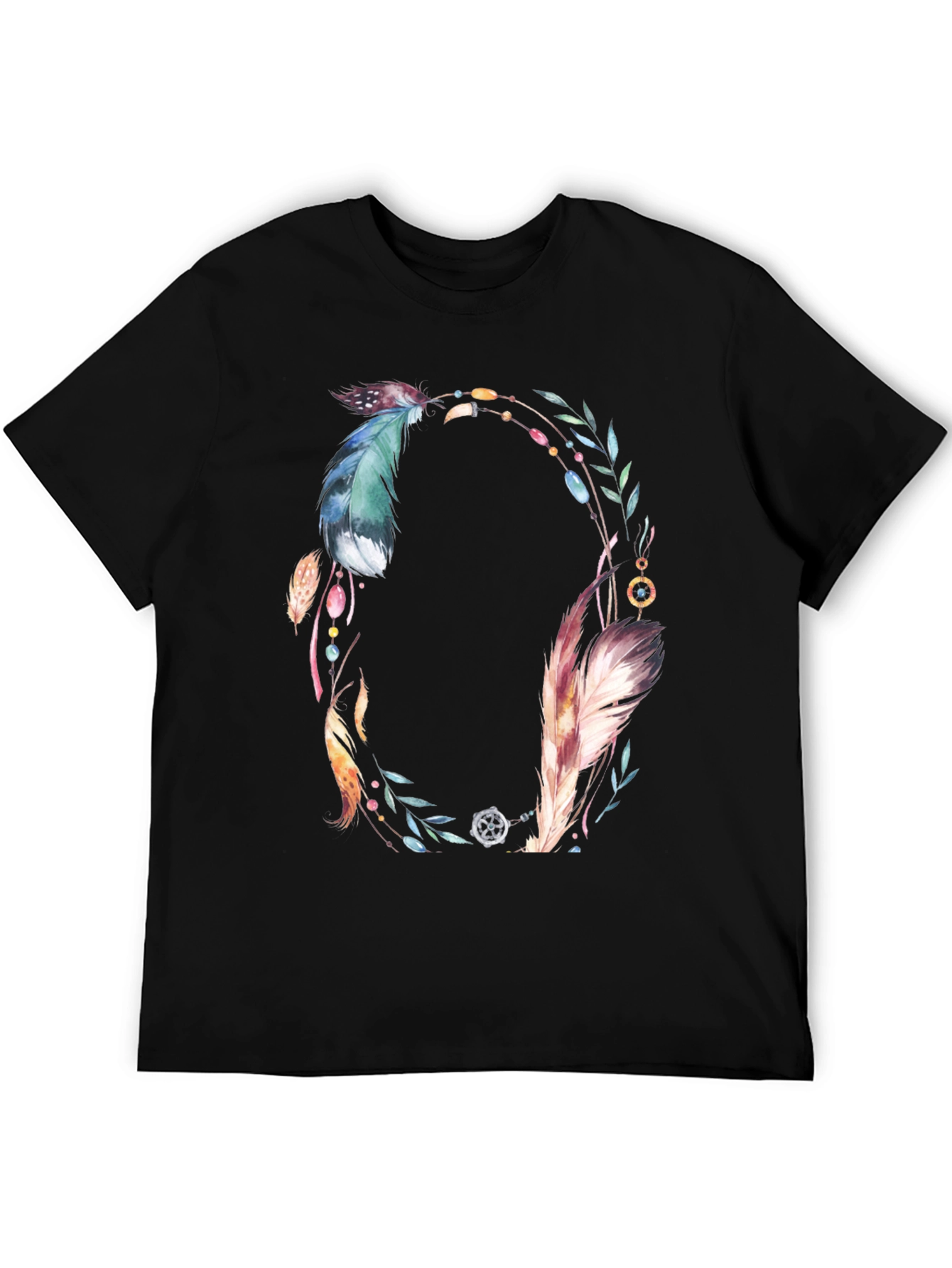 Feather Wreath Graphic Tee - Boho Style