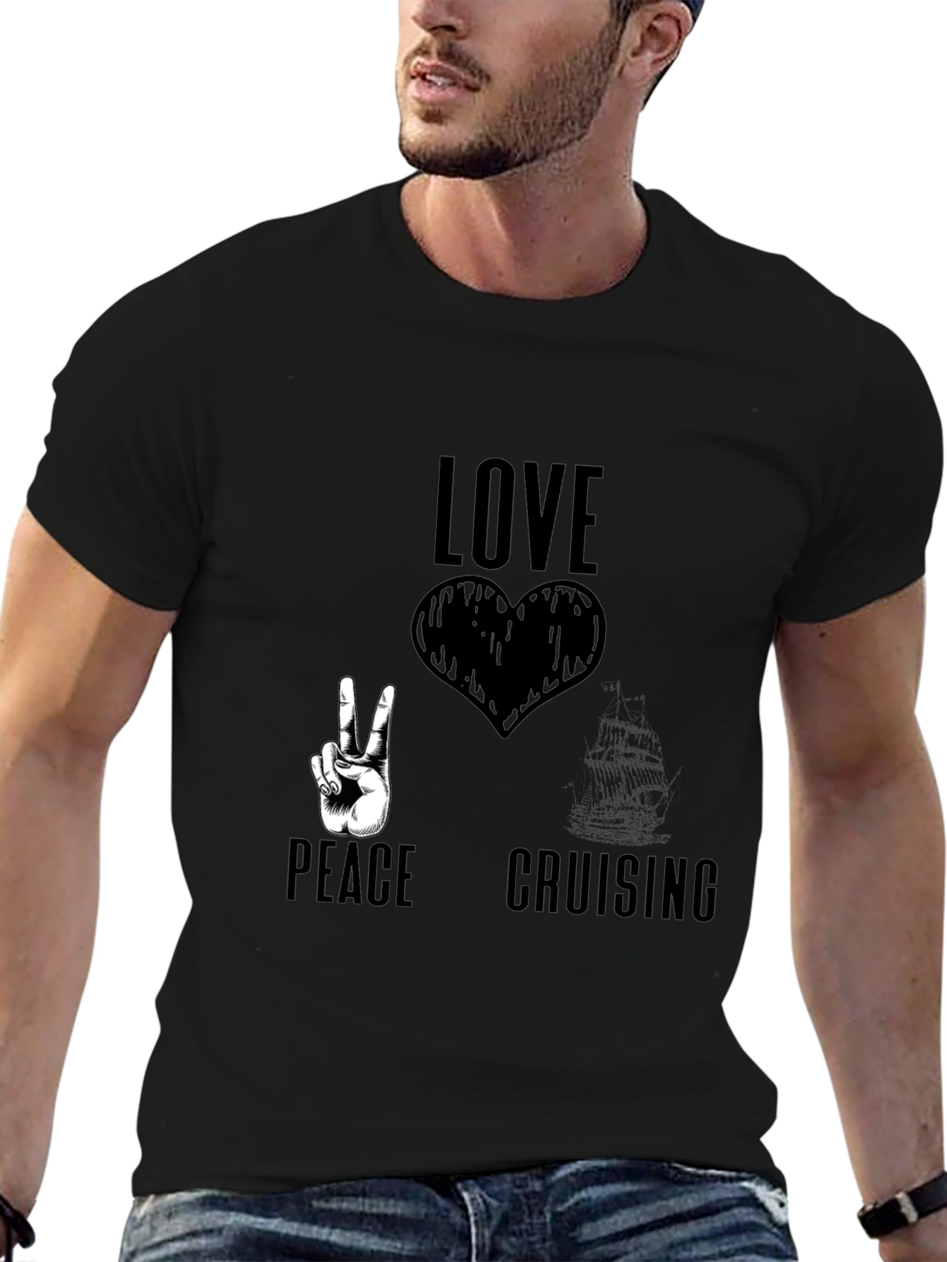 Love Peace Cruising T-Shirt Black