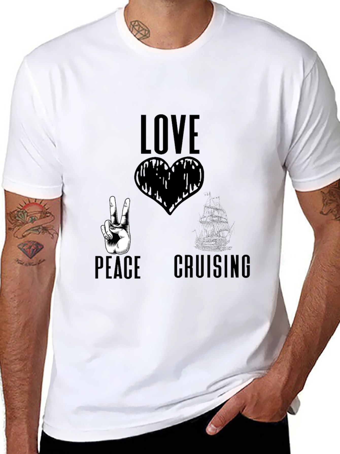 Love Peace Cruising T-Shirt Black