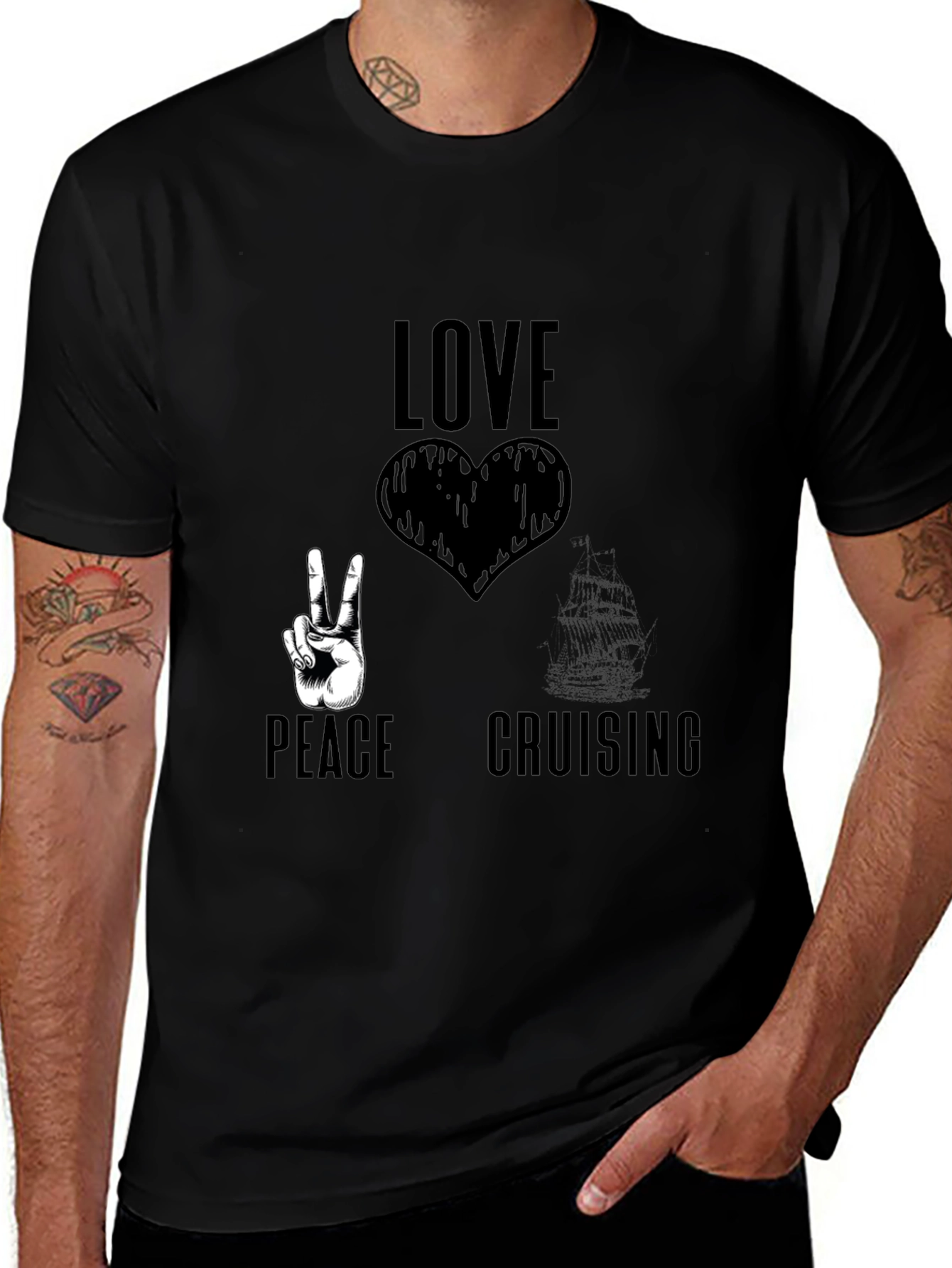Love Peace Cruising T-Shirt Black