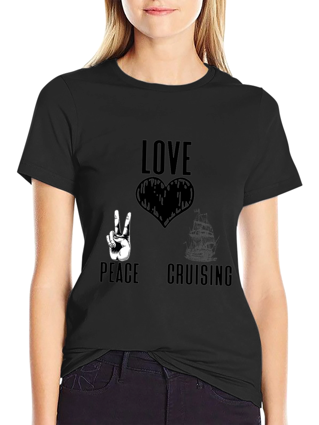 Love Peace Cruising T-Shirt Black