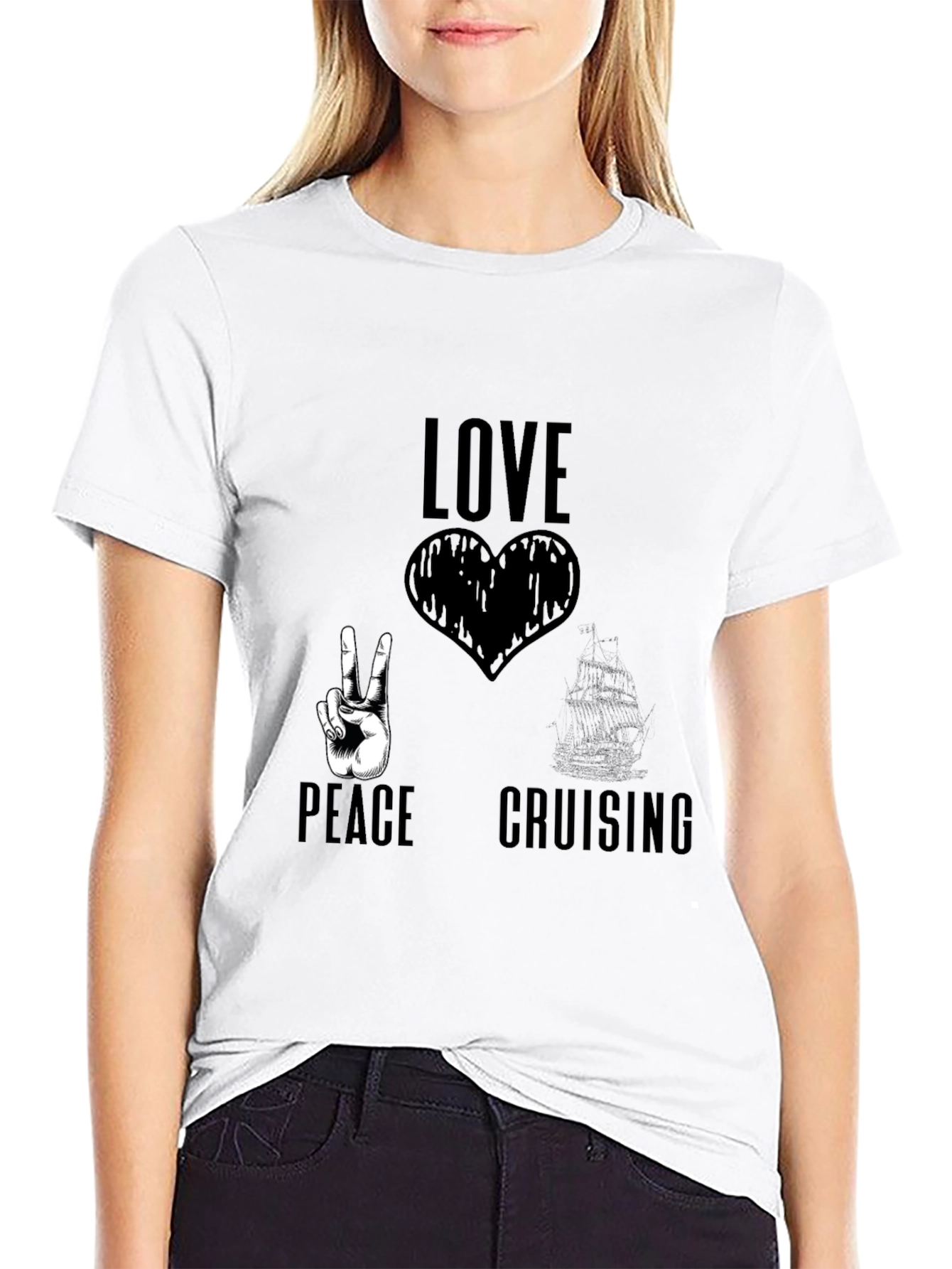 Love Peace Cruising T-Shirt Black