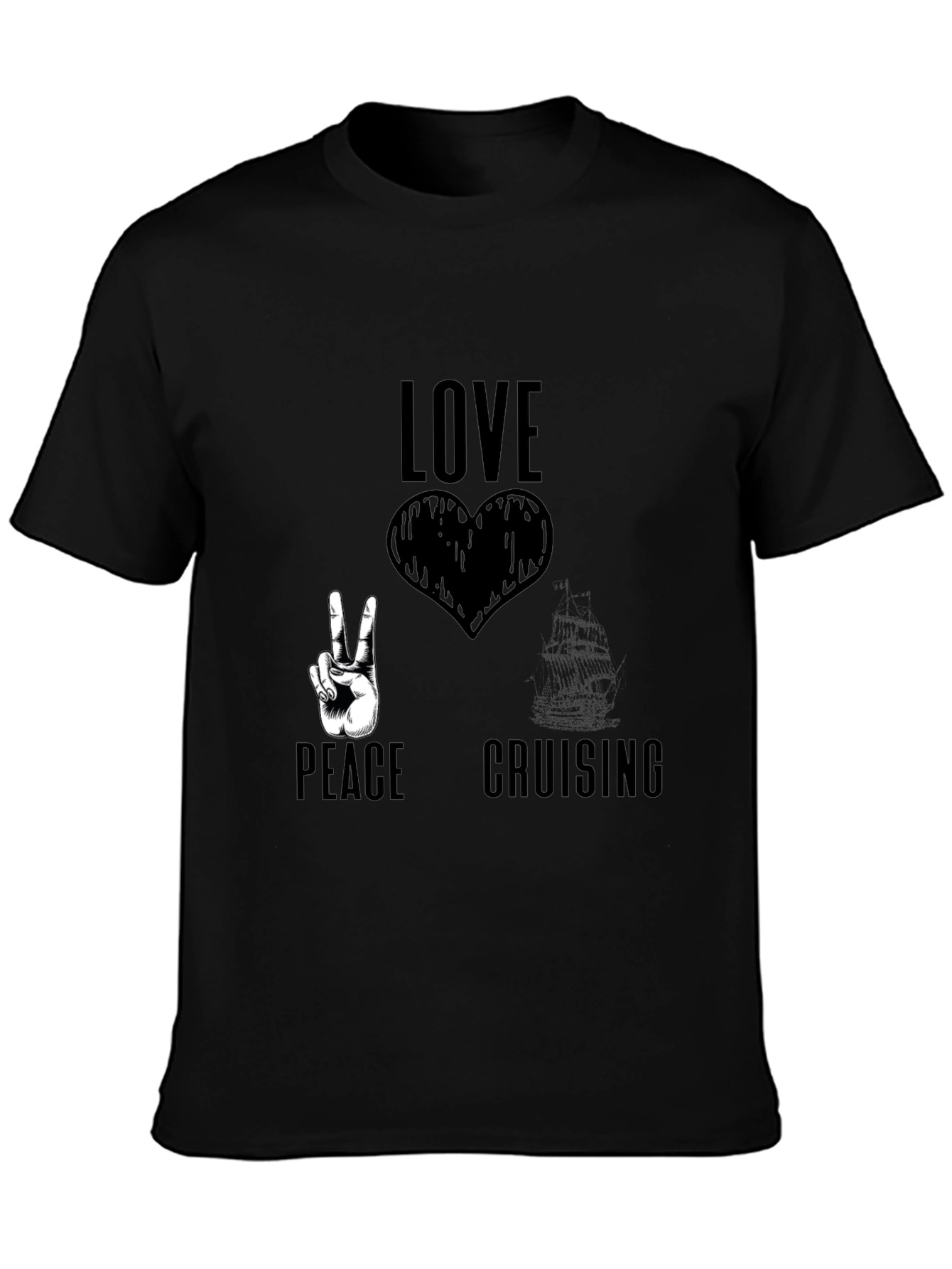 Love Peace Cruising T-Shirt Black