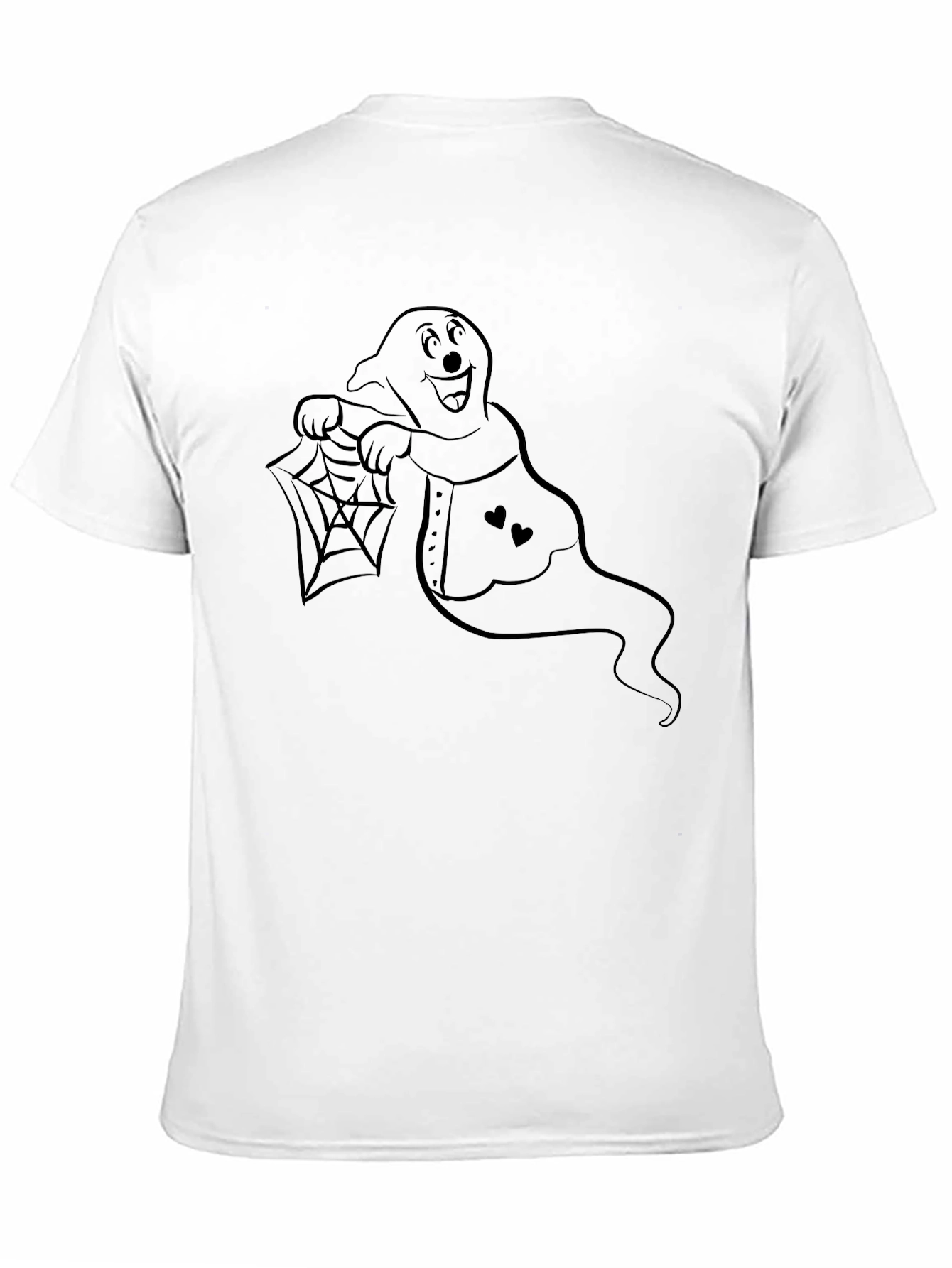 Ghost Holding Spiderweb Graphic T-Shirt