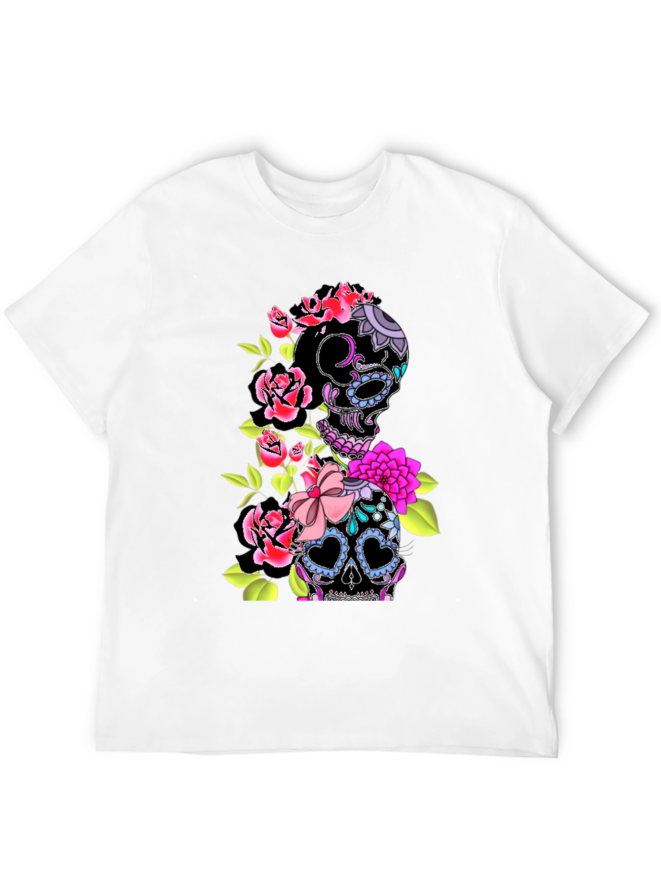 Floral Sugar Skull Graphic T-Shirt