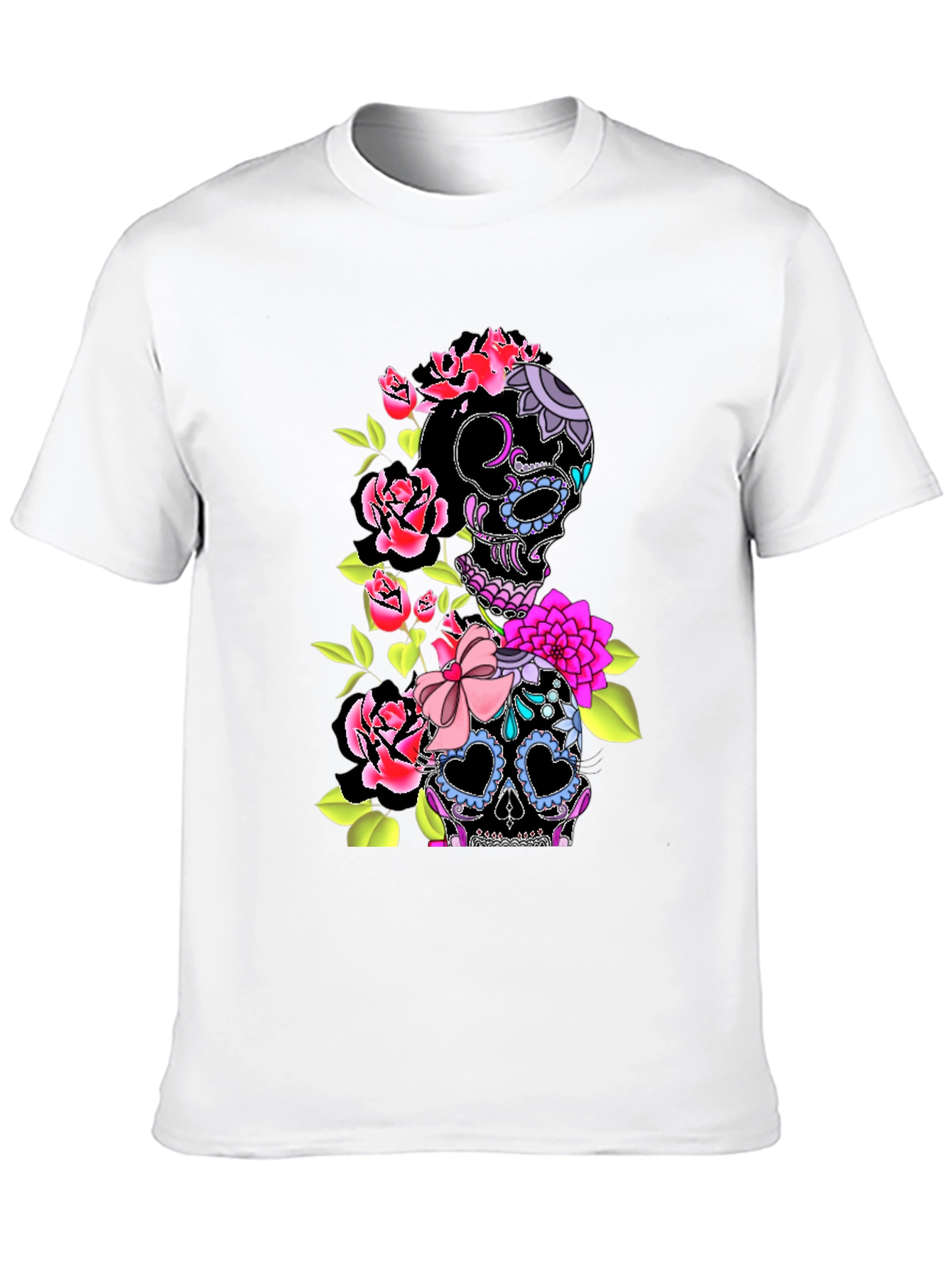 Floral Sugar Skull Graphic T-Shirt