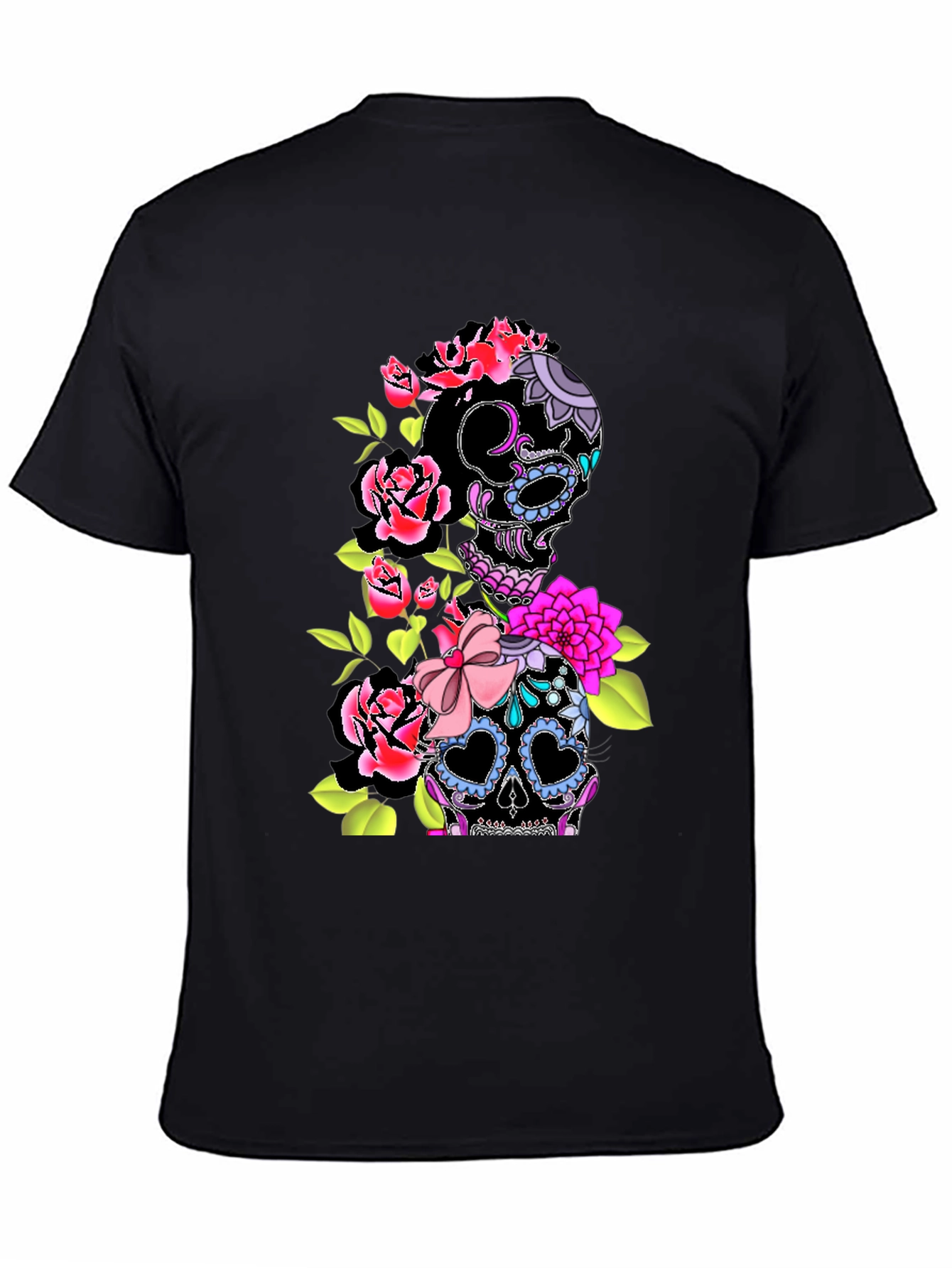 Floral Sugar Skull Graphic T-Shirt