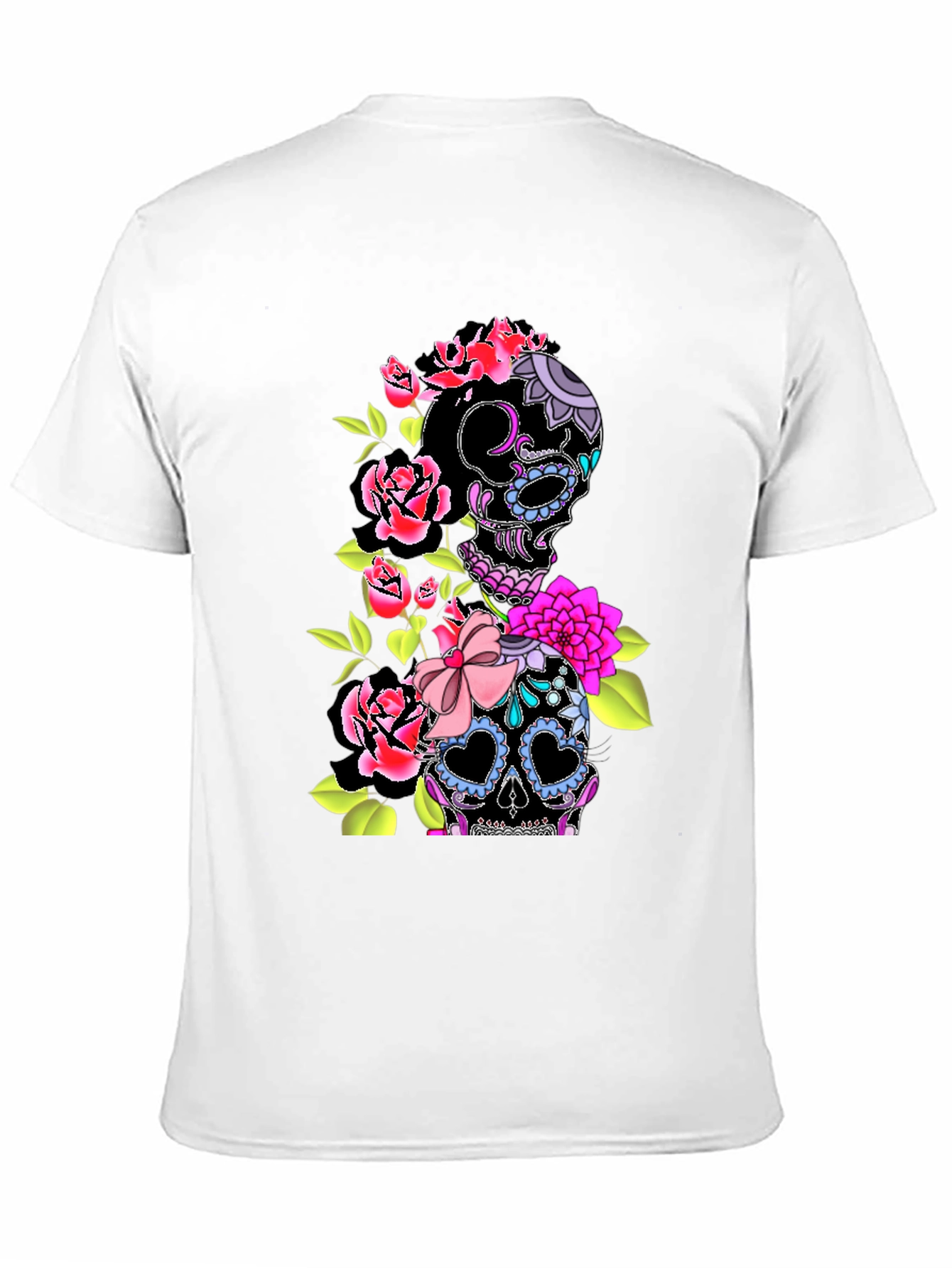 Floral Sugar Skull Graphic T-Shirt