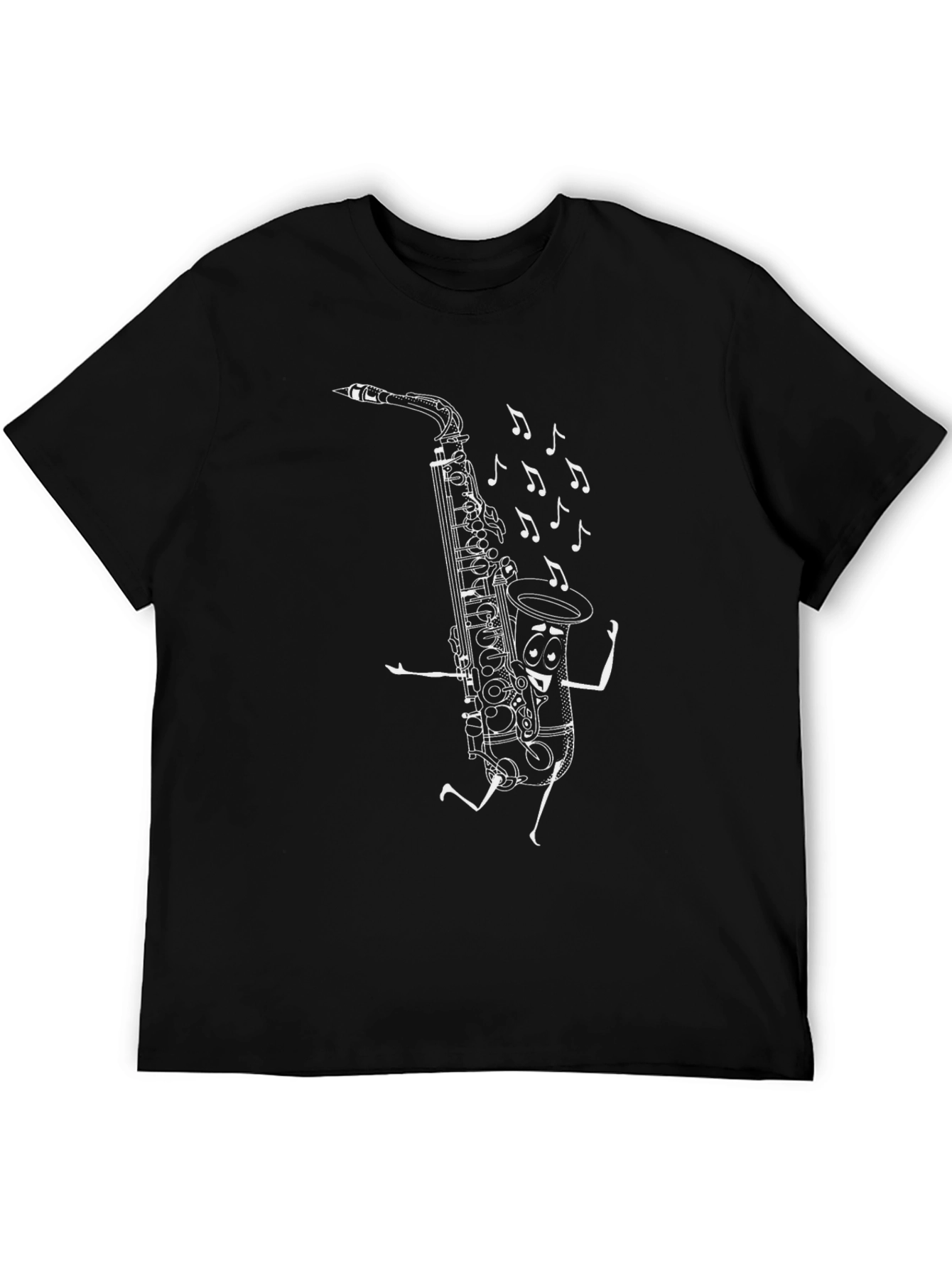Saxophone Cartoon T-Shirt - Music Lovers Tee