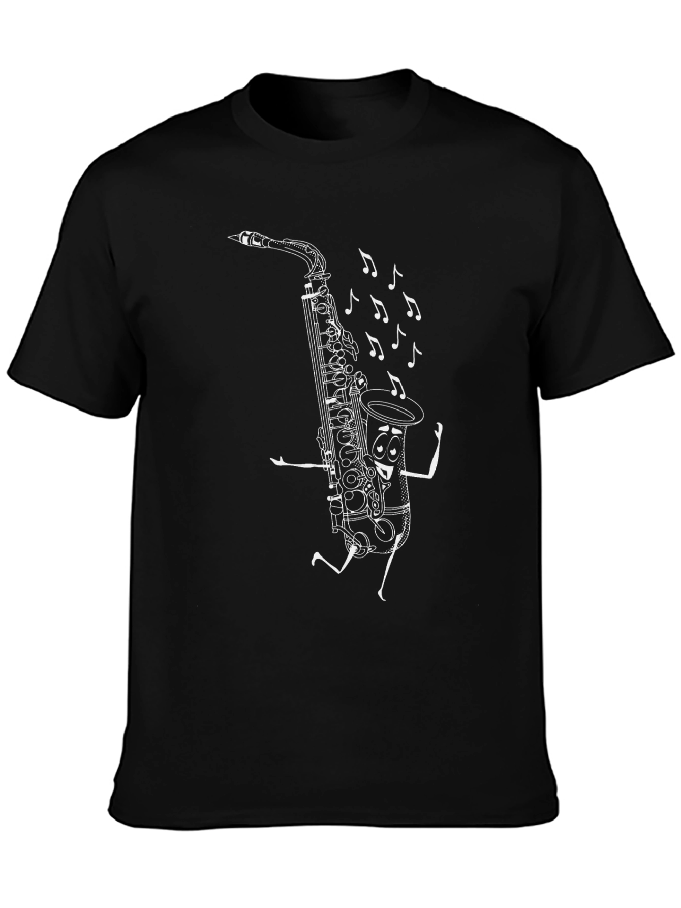 Saxophone Cartoon T-Shirt - Music Lovers Tee