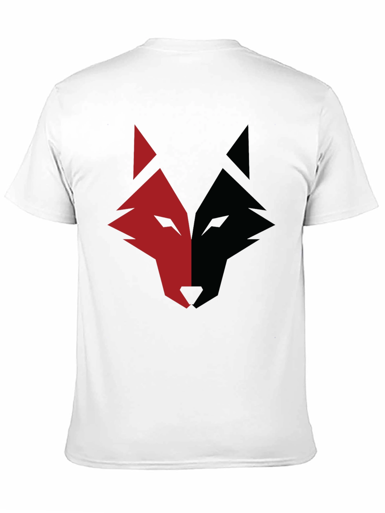 Red and Black Wolf Graphic Print T-Shirt