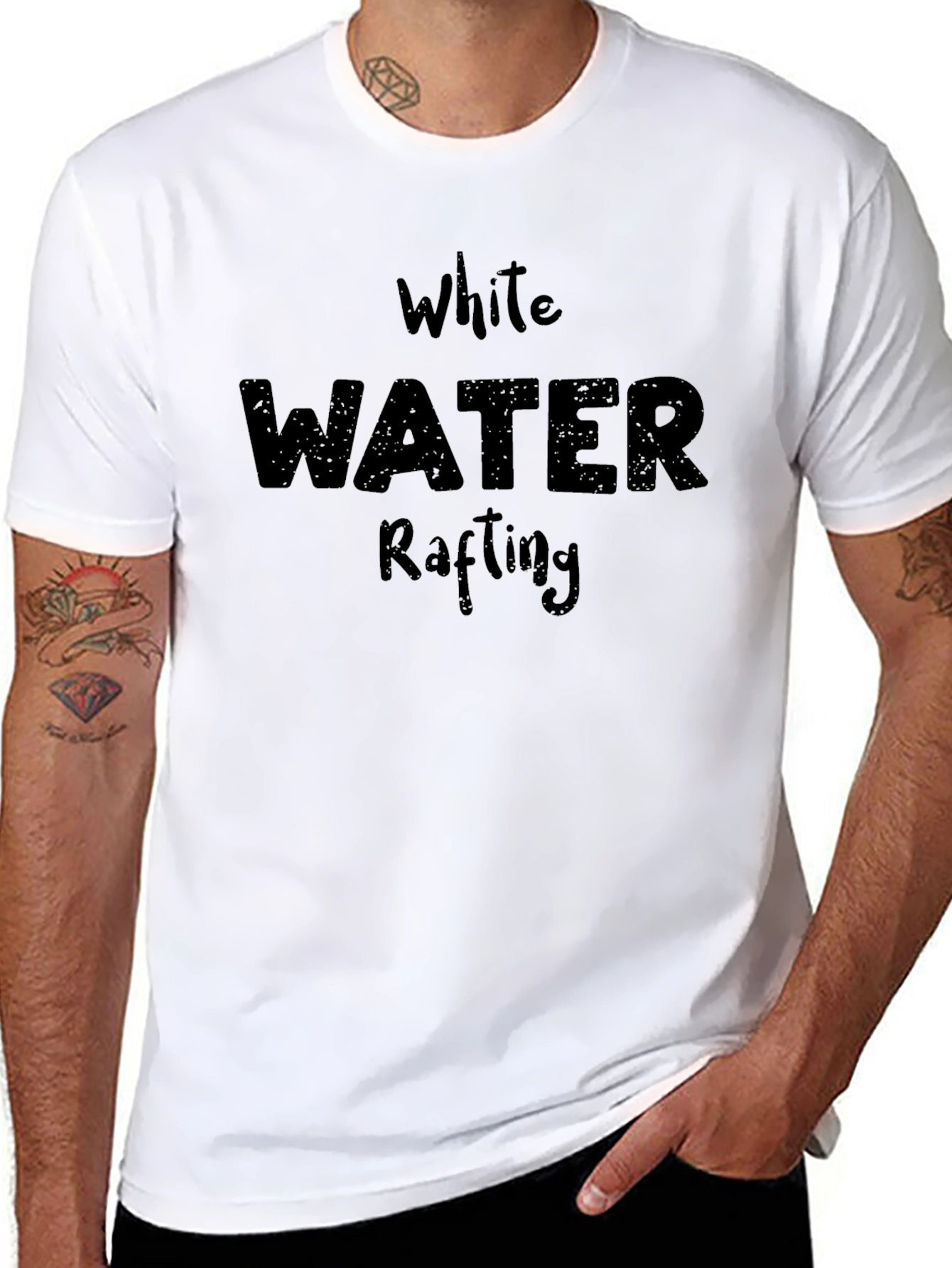 White Water Rafting Graphic Tee Shirt for Men