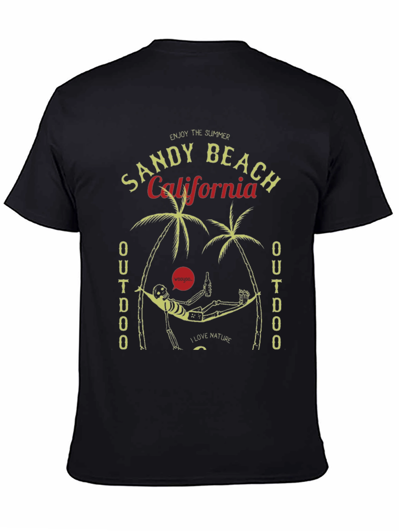 Sandy Beach California Skeleton Graphic Tee