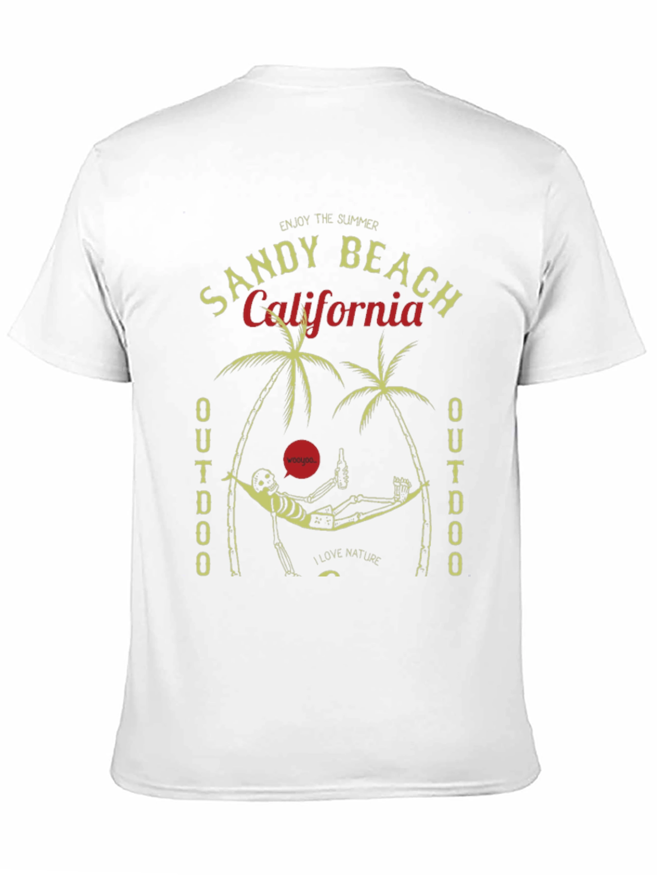 Sandy Beach California Skeleton Graphic Tee
