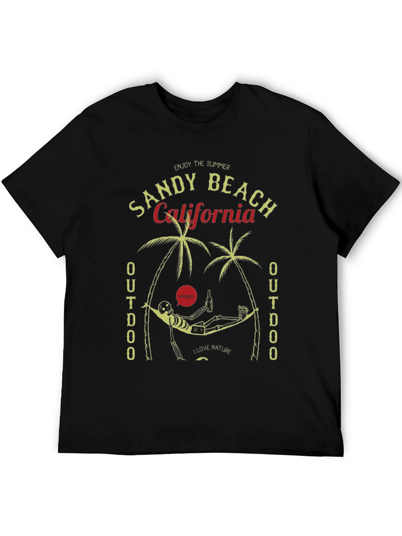 Sandy Beach California Skeleton Graphic Tee