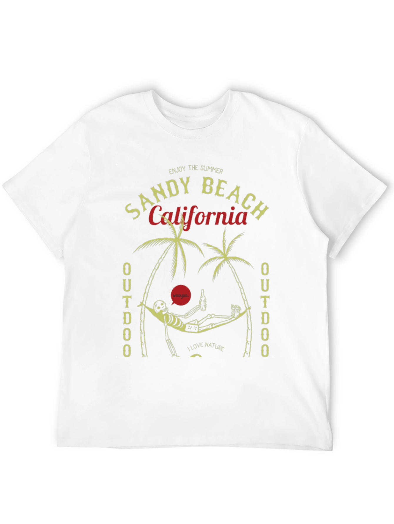 Sandy Beach California Skeleton Graphic Tee