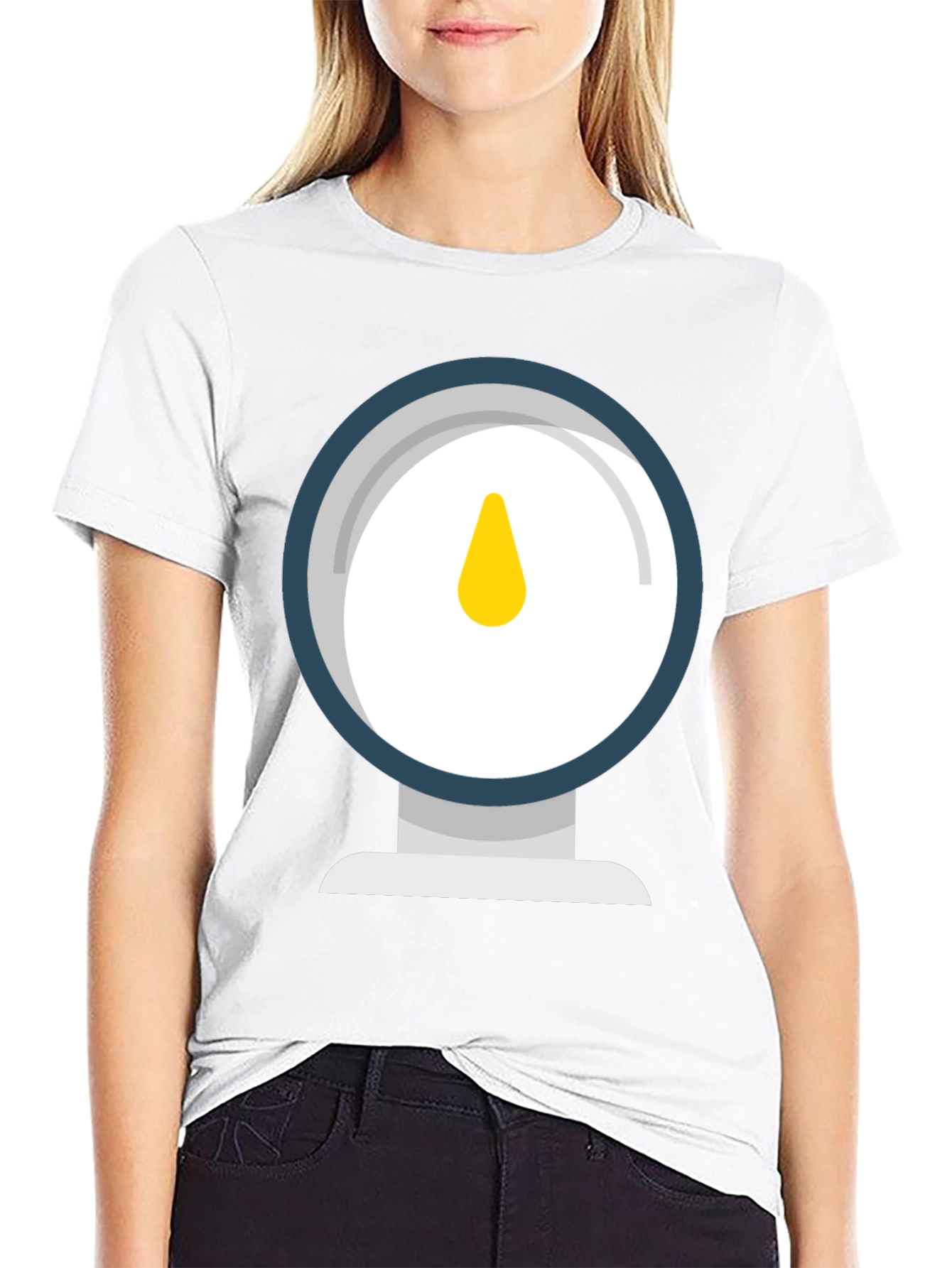 Stylish Analog Gauge Graphic Tee - Black