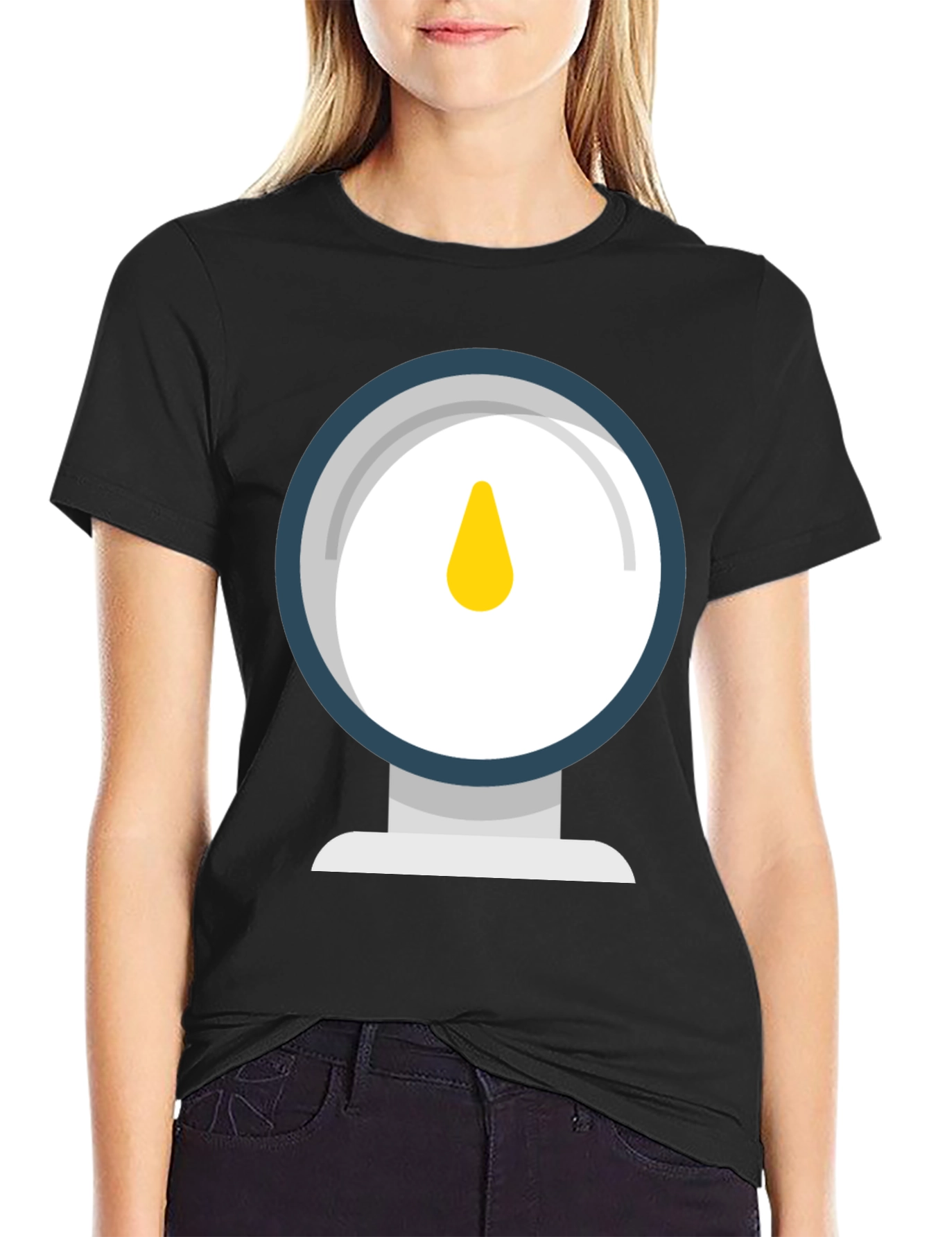 Stylish Analog Gauge Graphic Tee - Black