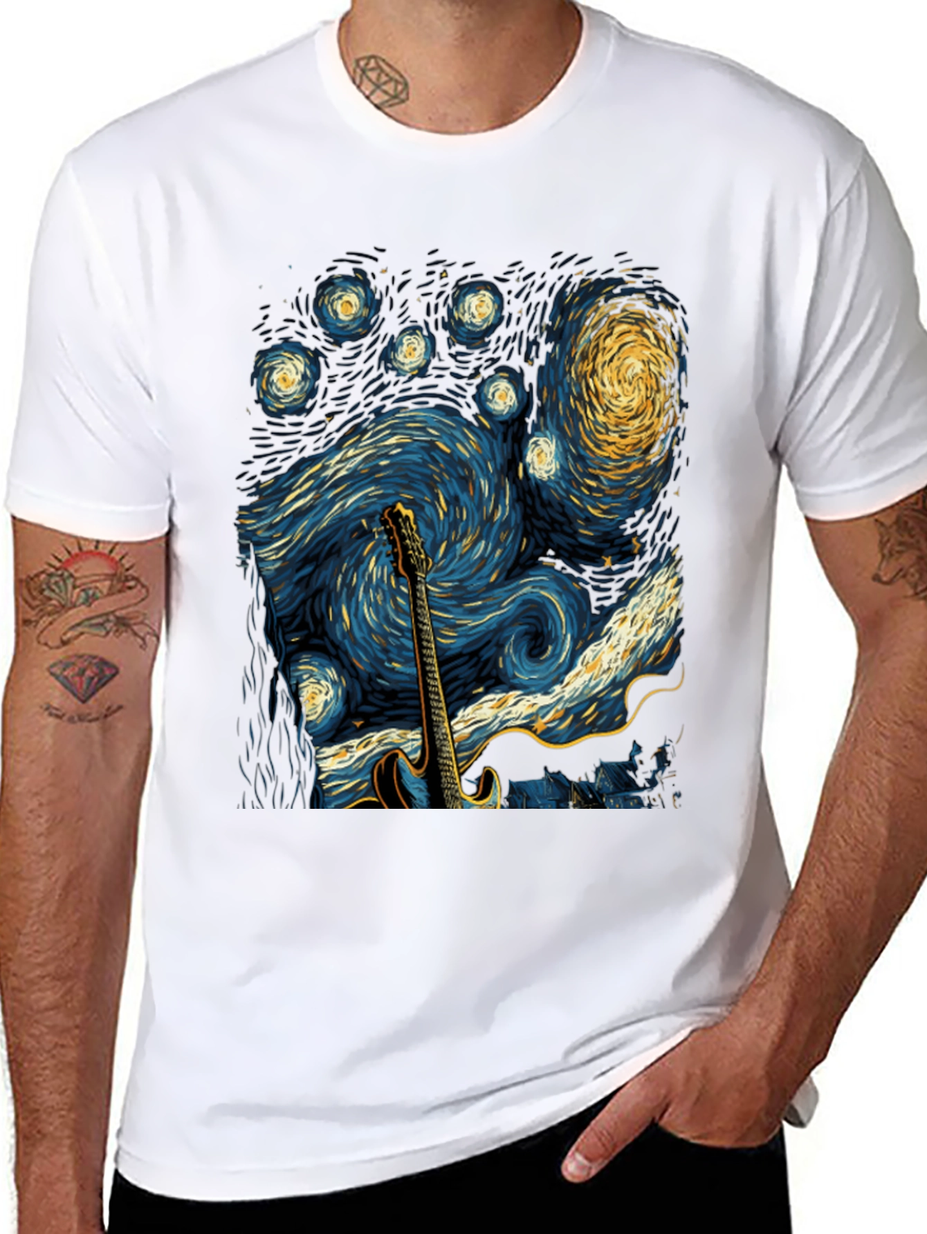 Starry Night Guitar T-Shirt