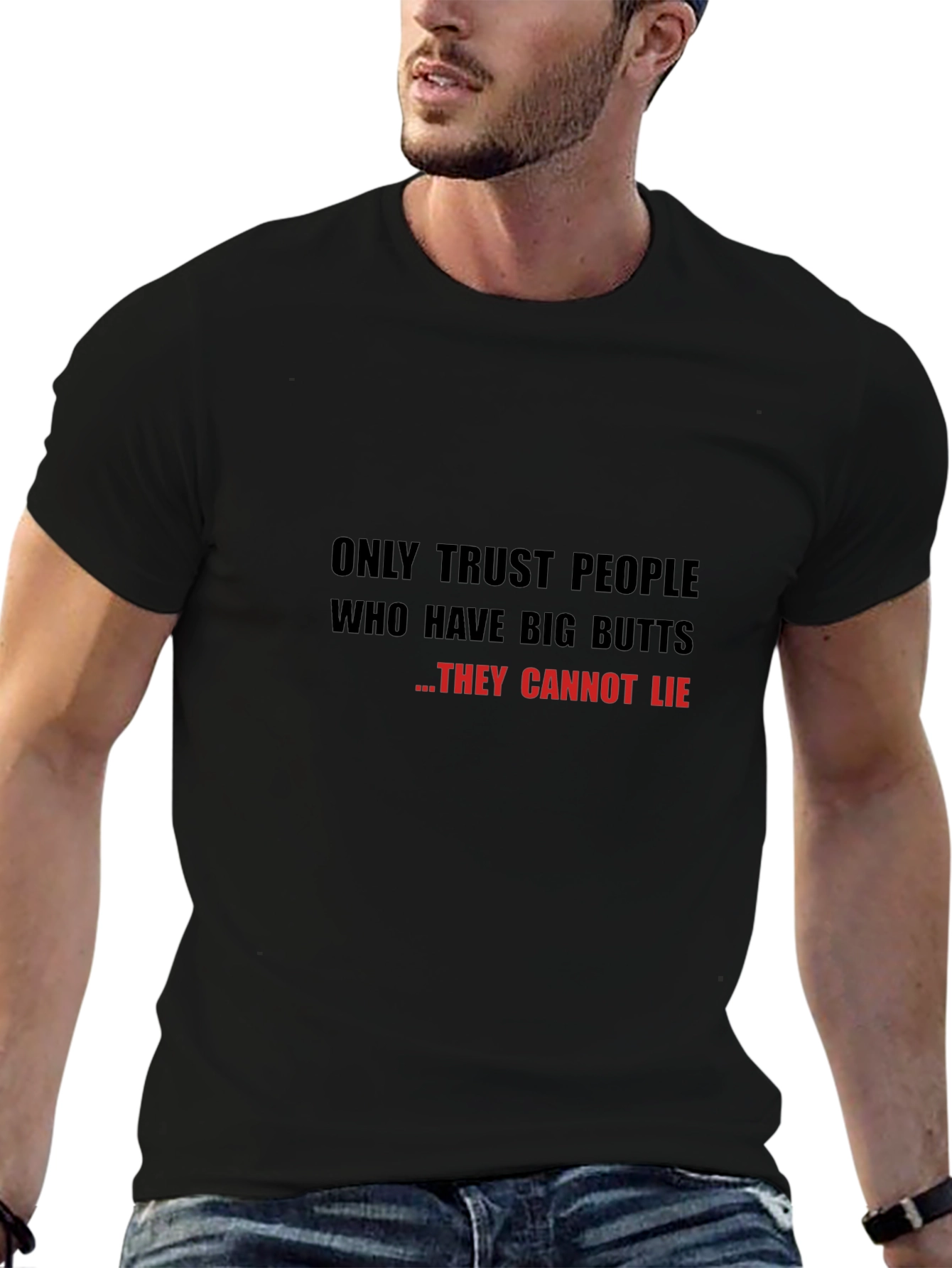 Funny Big Butts Graphic T-Shirt - Black