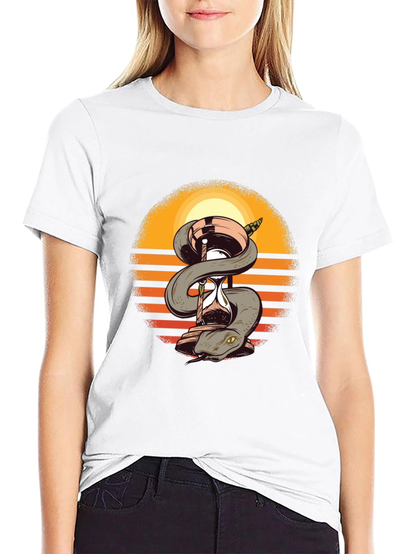 Snake & Hourglass T-Shirt - Time is Precious