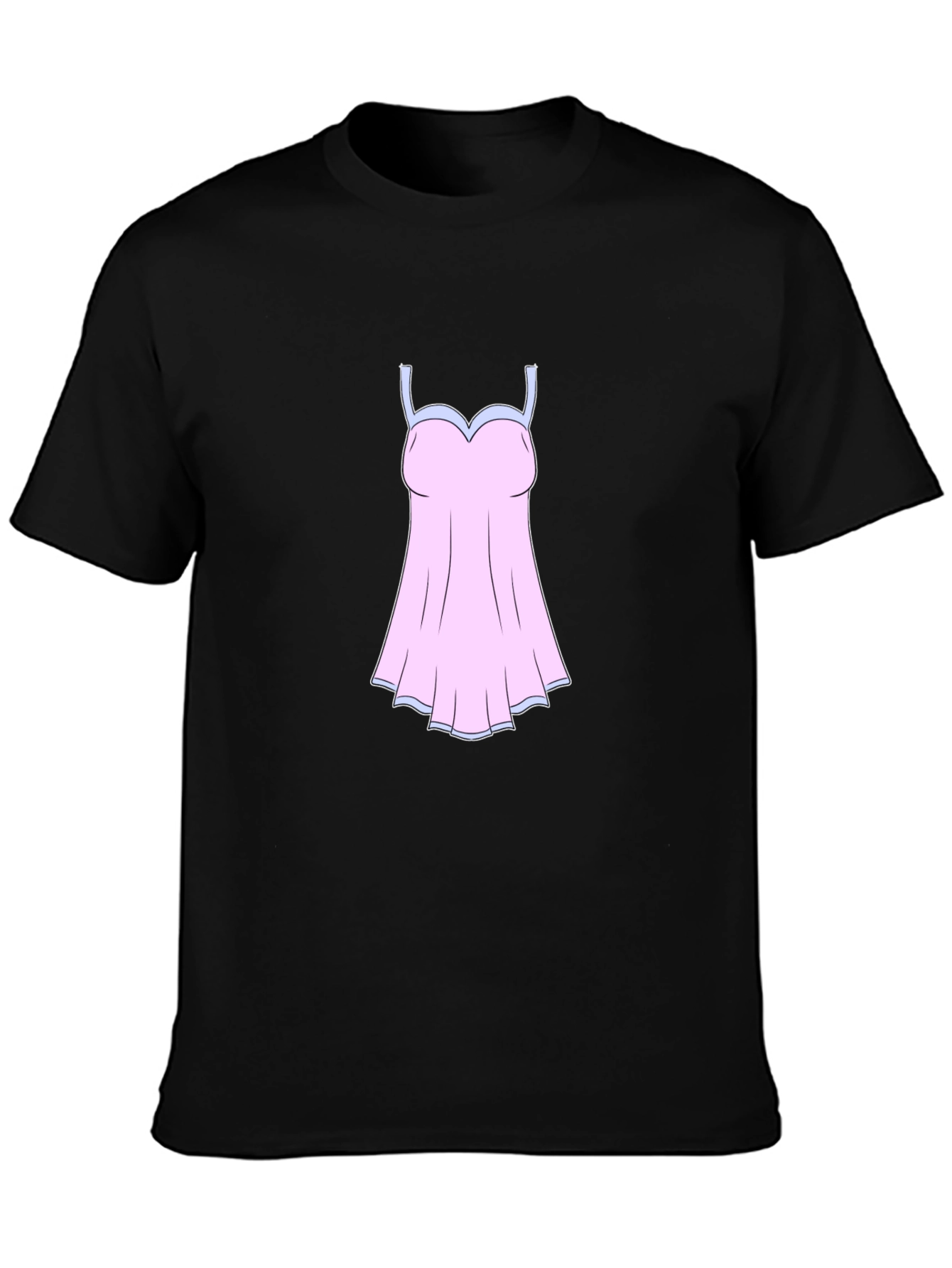 Novelty Black T-Shirt with Nightgown Graphic