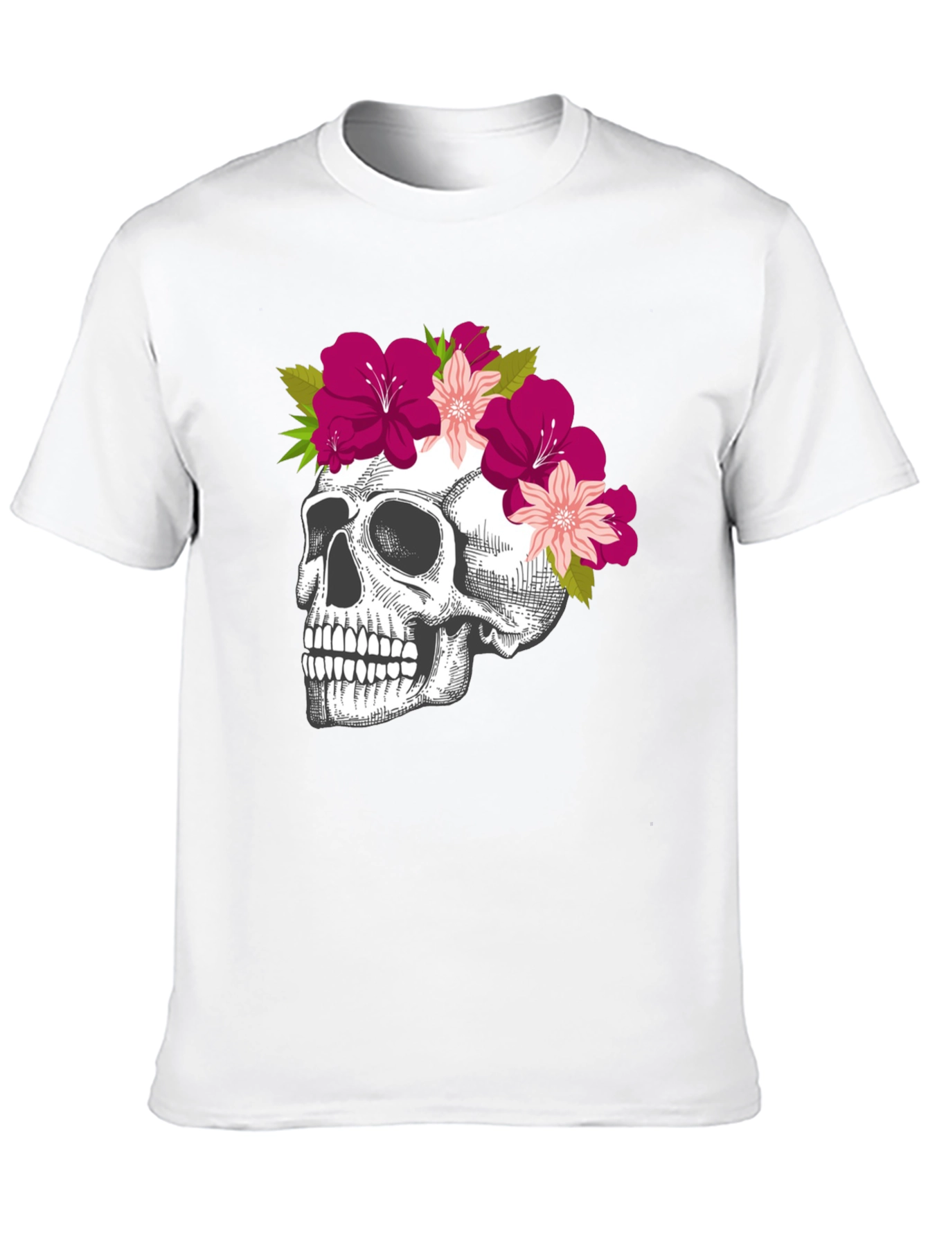 Floral Skull Graphic Tee - Unique & Stylish