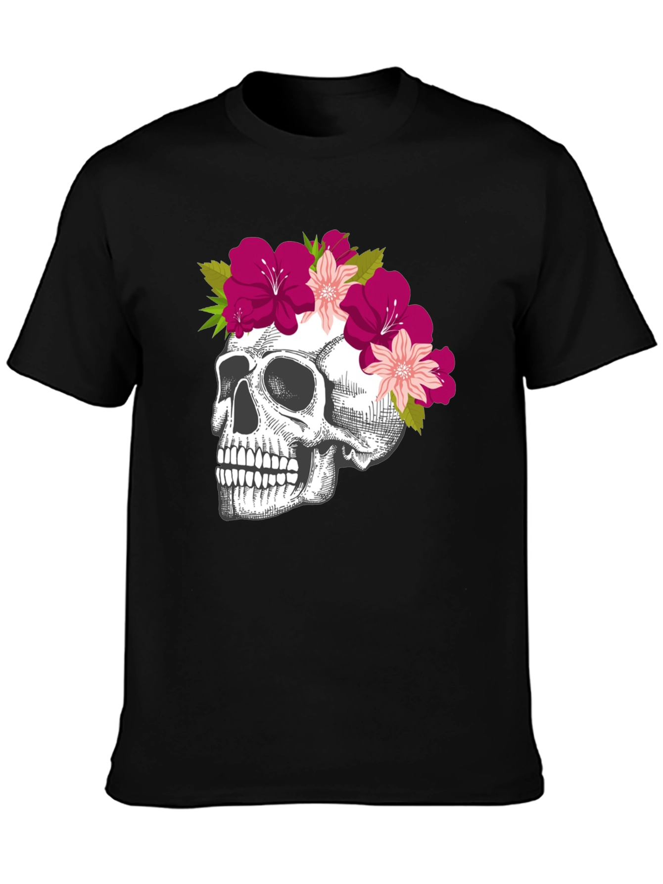 Floral Skull Graphic Tee - Unique & Stylish
