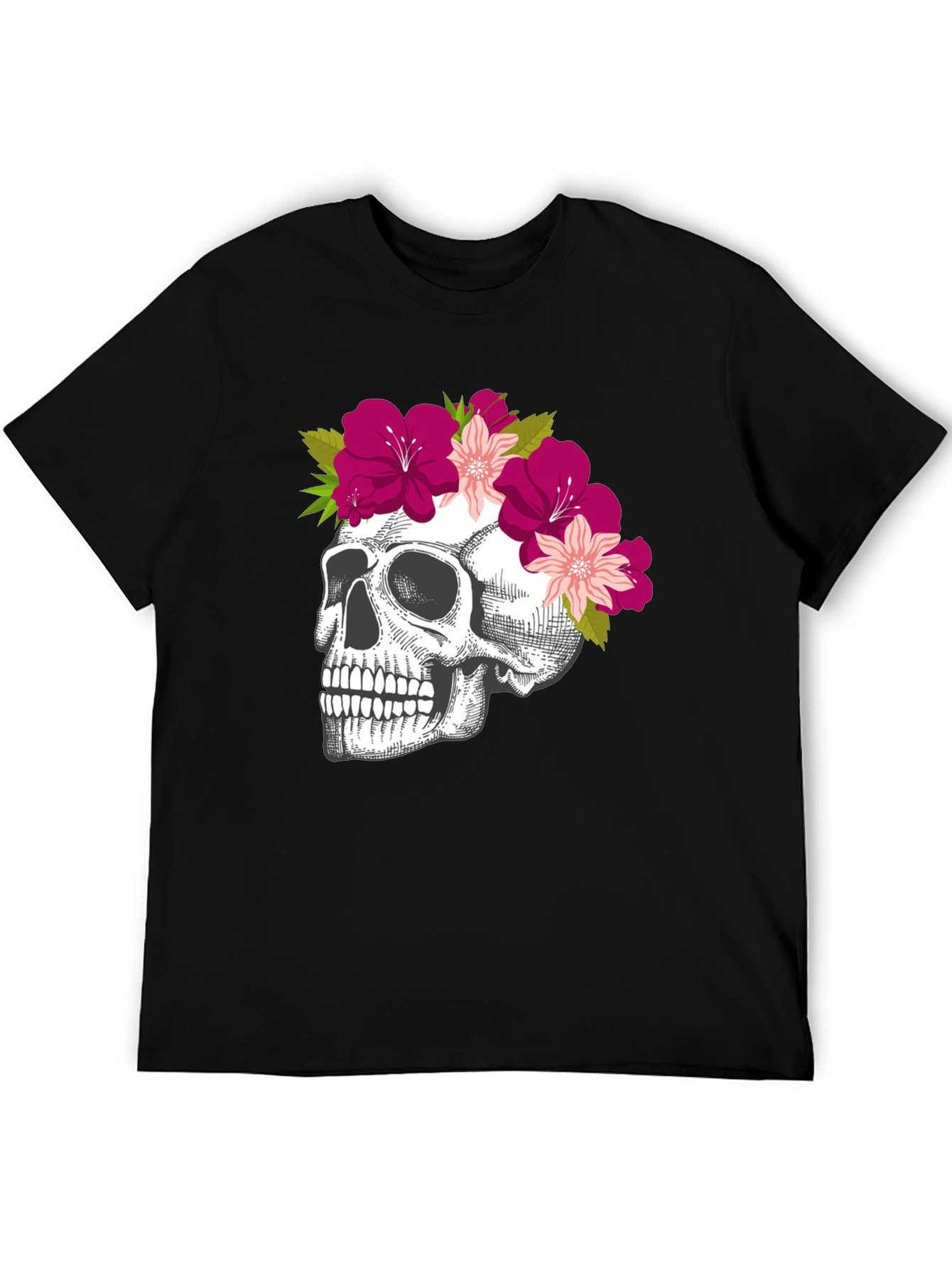 Floral Skull Graphic Tee - Unique & Stylish