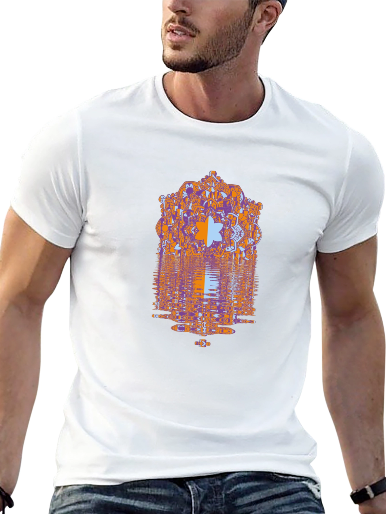 Geometric Mandala Graphic Print Mens Tee