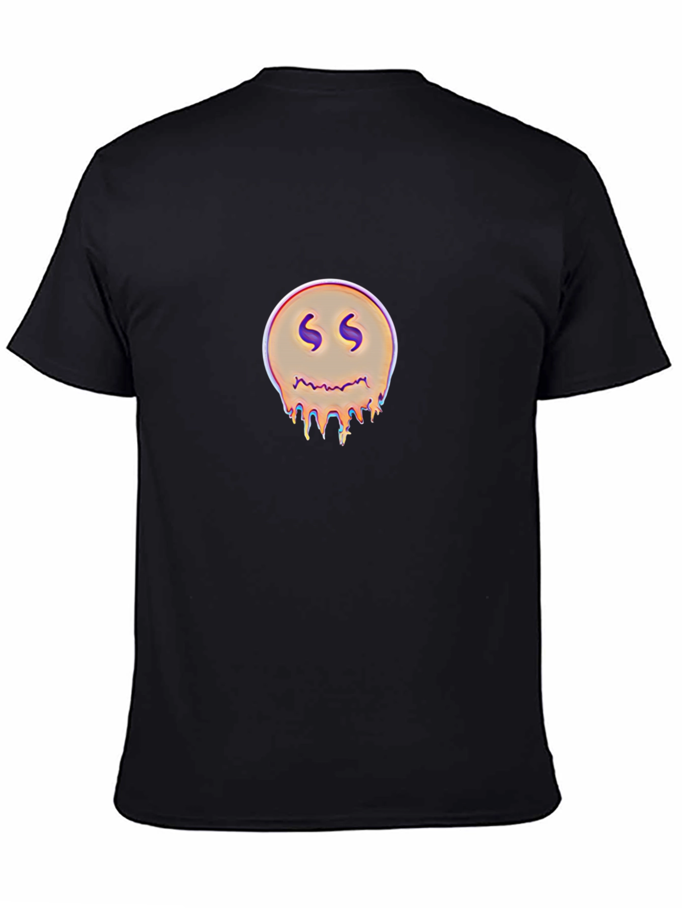 Dripping Smiley Graphic Black T-Shirt