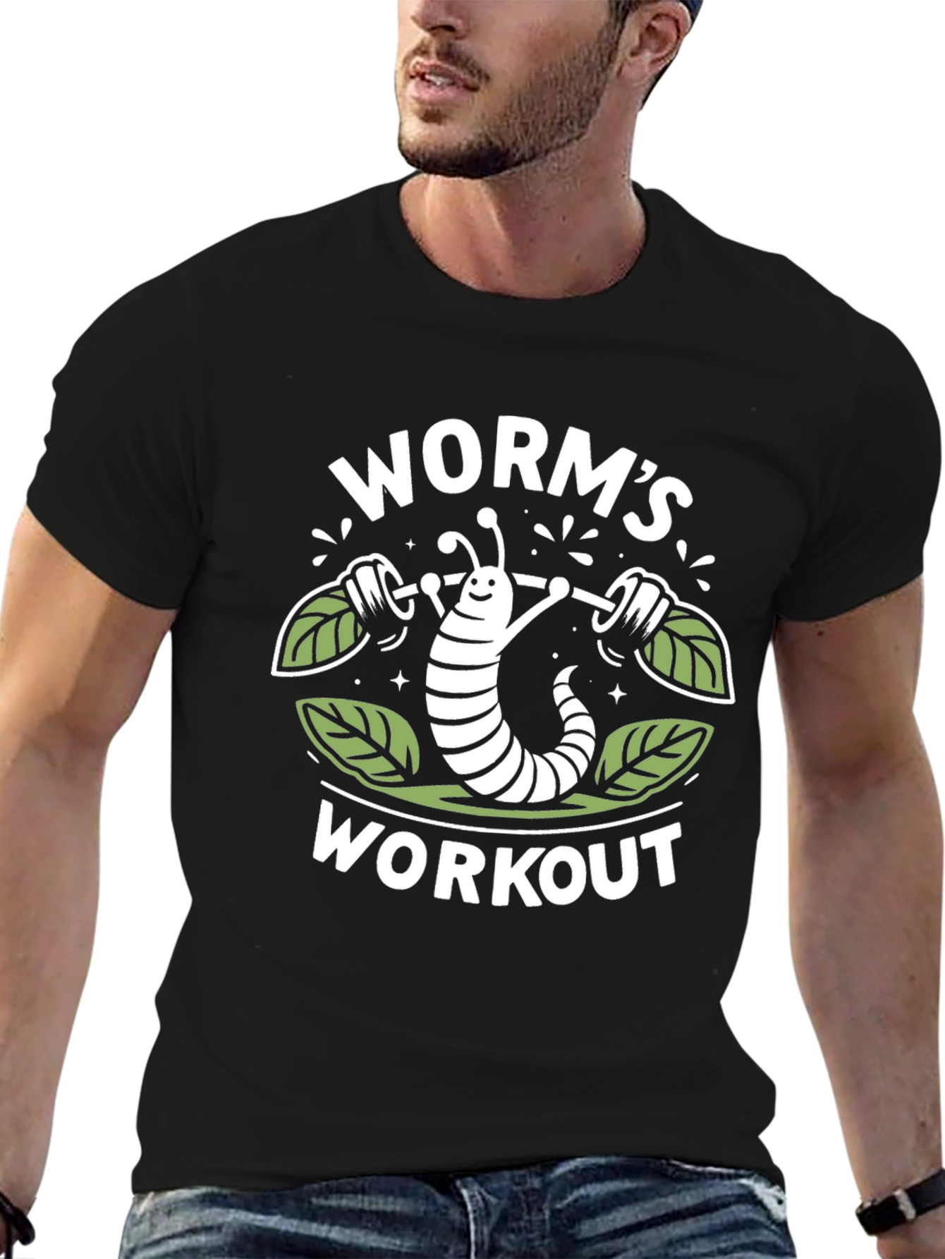 Worms Workout T-Shirt - Black Graphic Tee