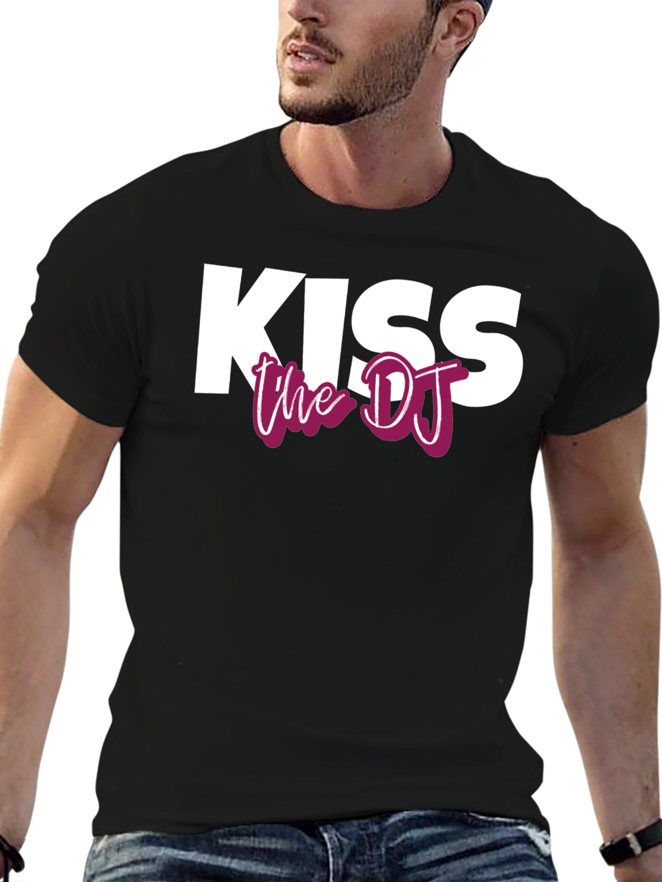Kiss the DJ Graphic Tee - Black Unisex T-Shirt