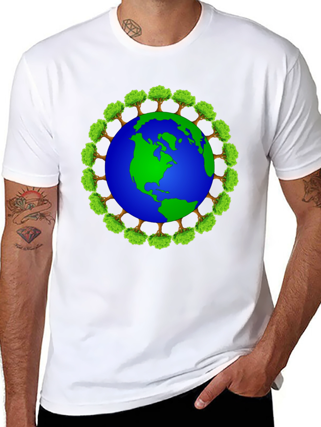 Earth Day T-Shirt - Tree Globe Design