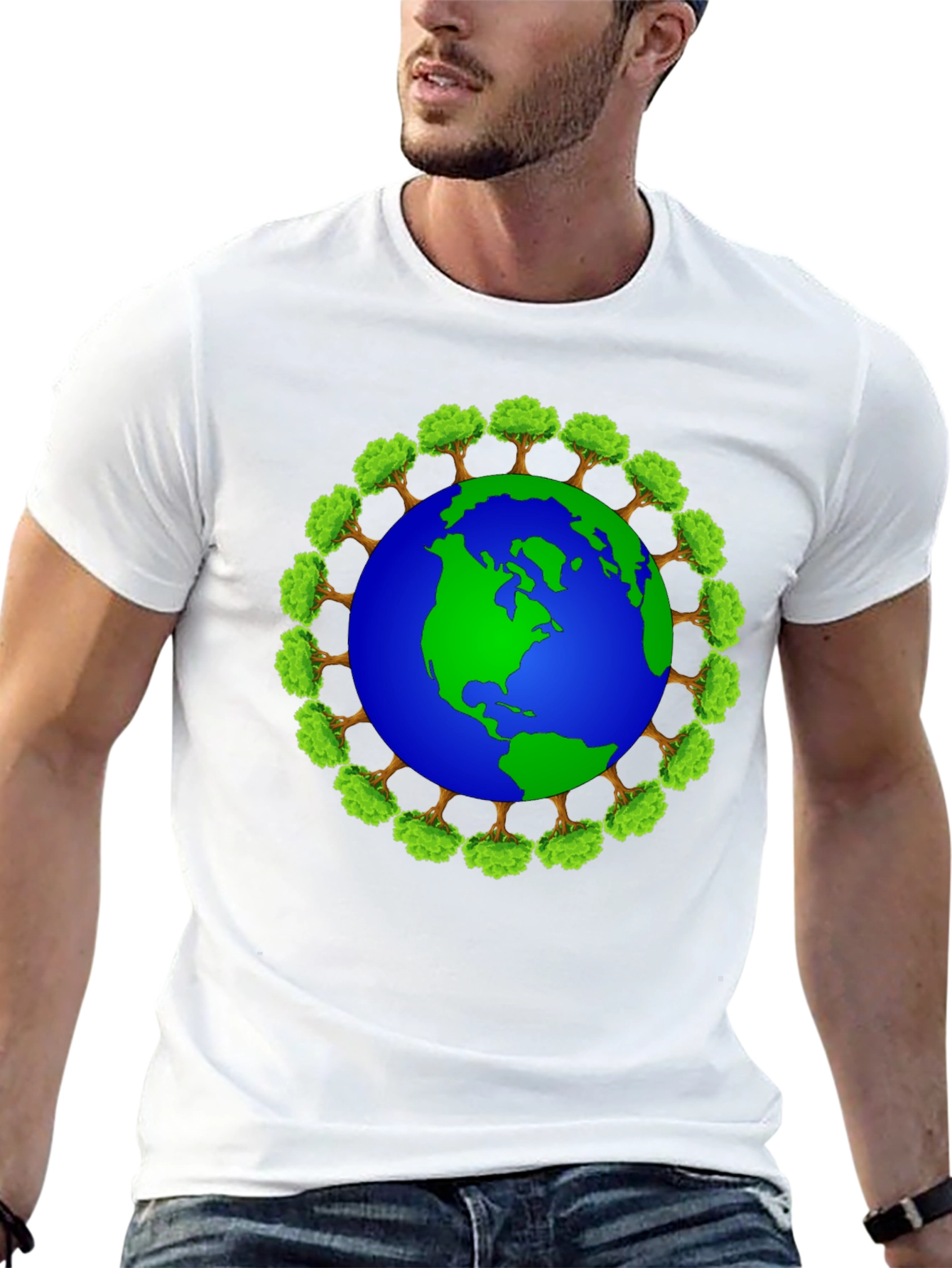 Earth Day T-Shirt - Tree Globe Design